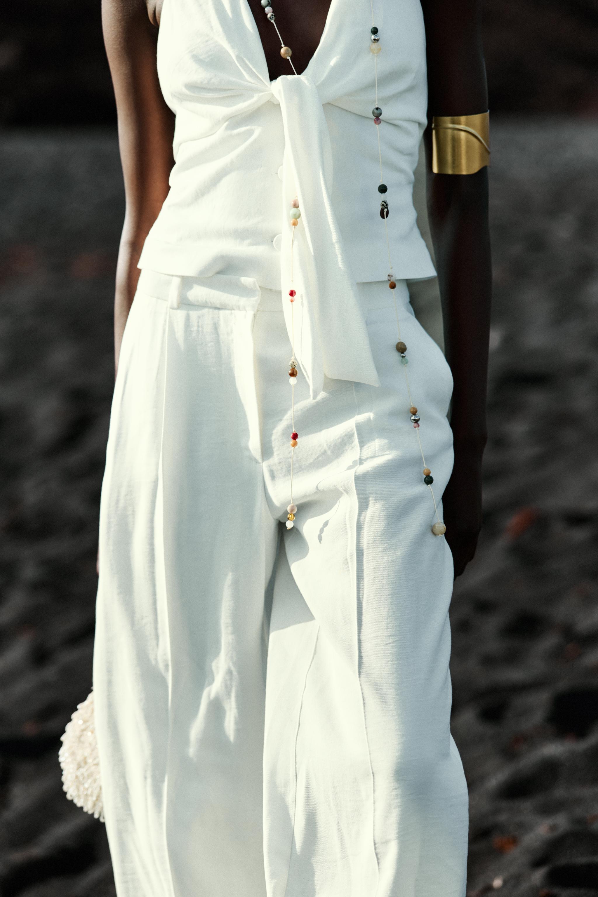 PLEATED WIDE LEG PANTS