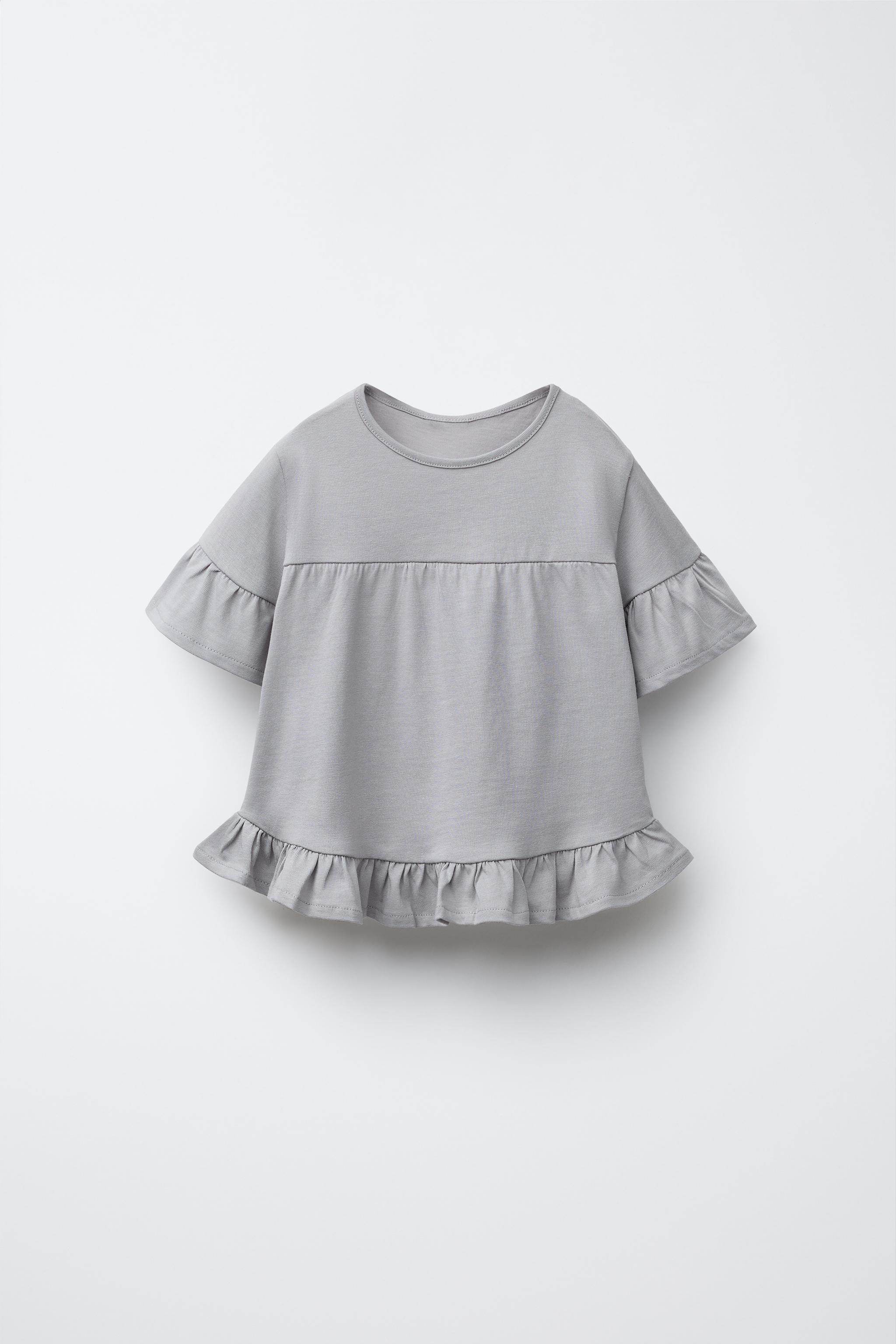 PLAIN RUFFLED T-SHIRT