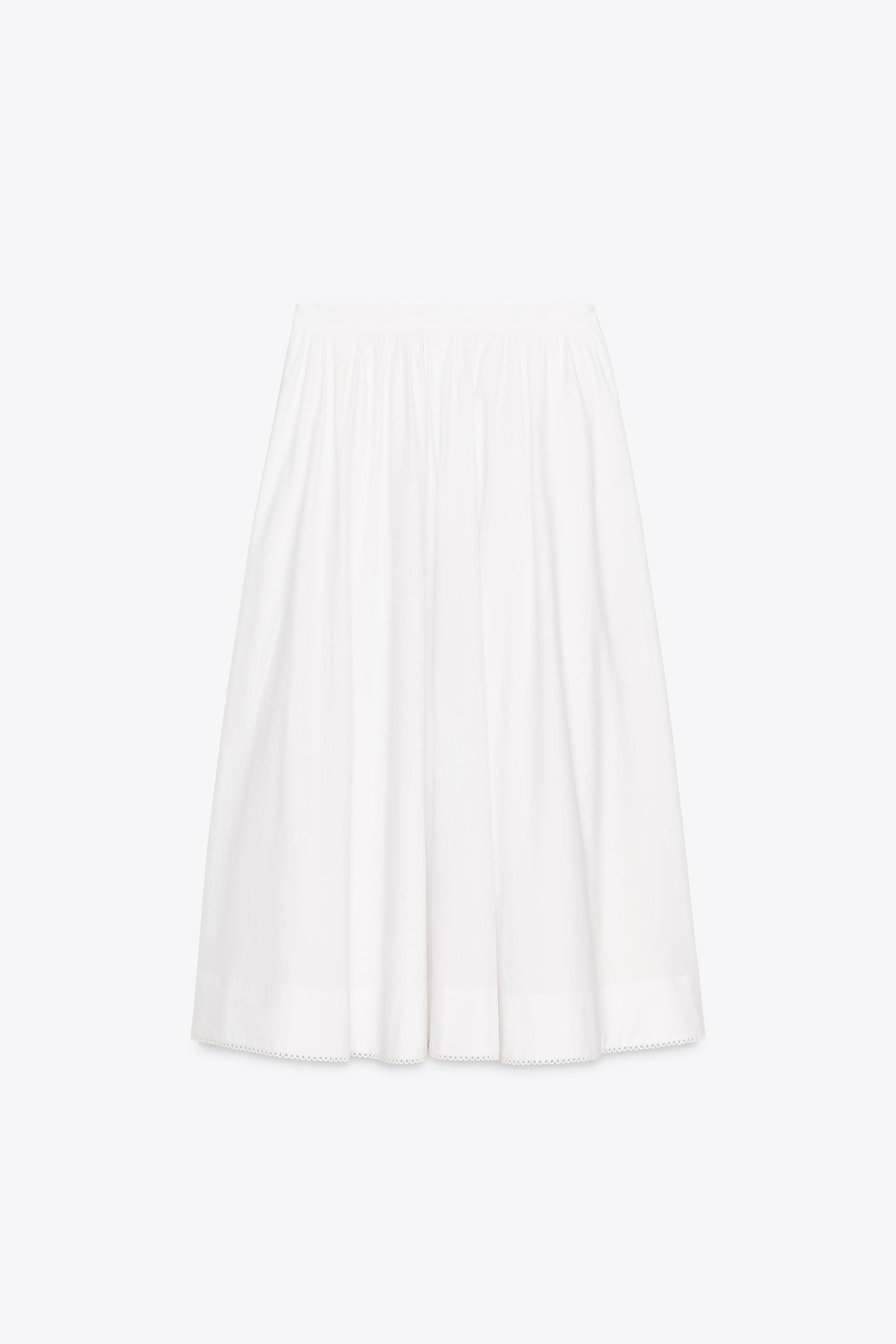 ZW COLLECTION POPLIN MIDI SKIRT
