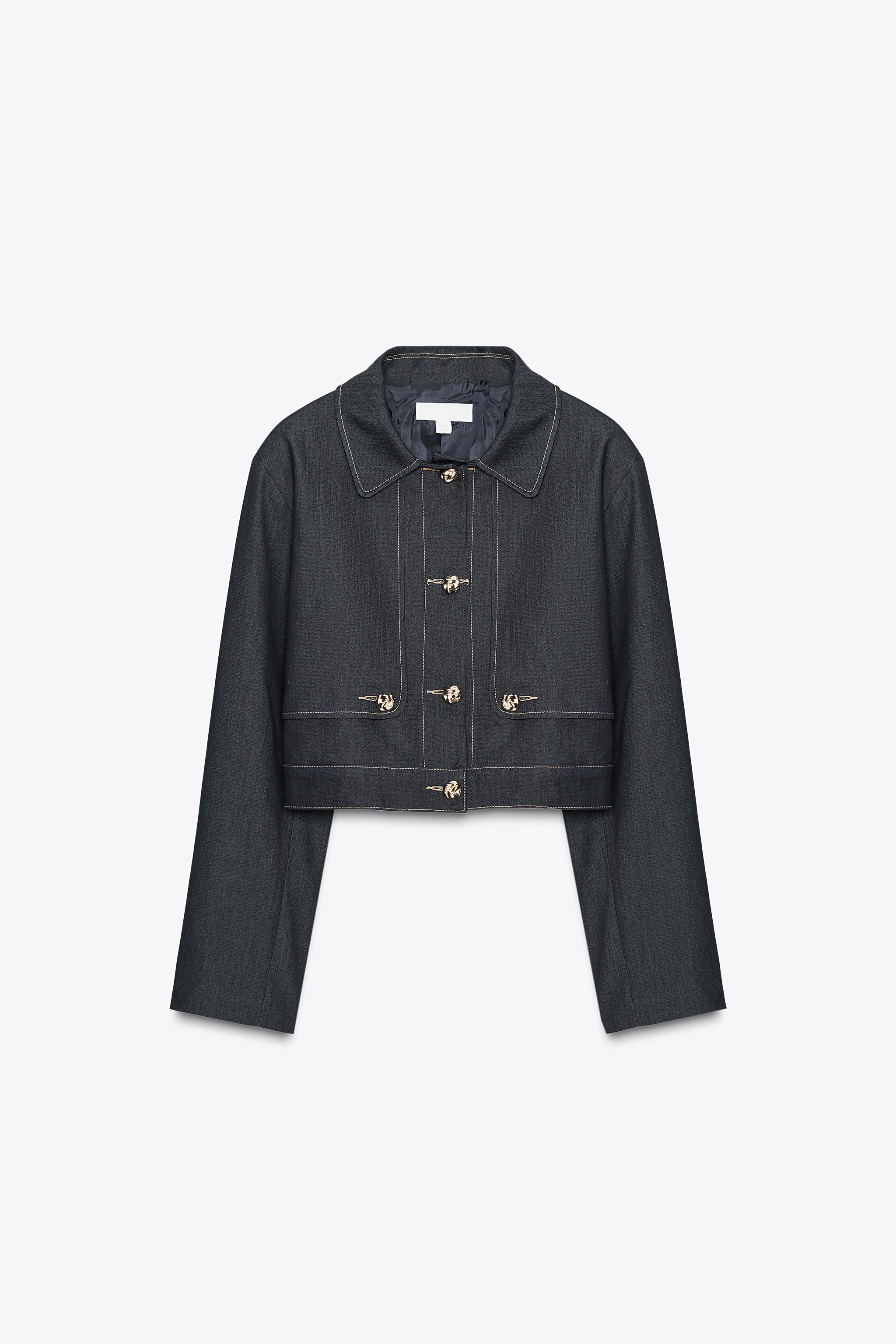 CONTRAST STITCHING SHORT JACKET