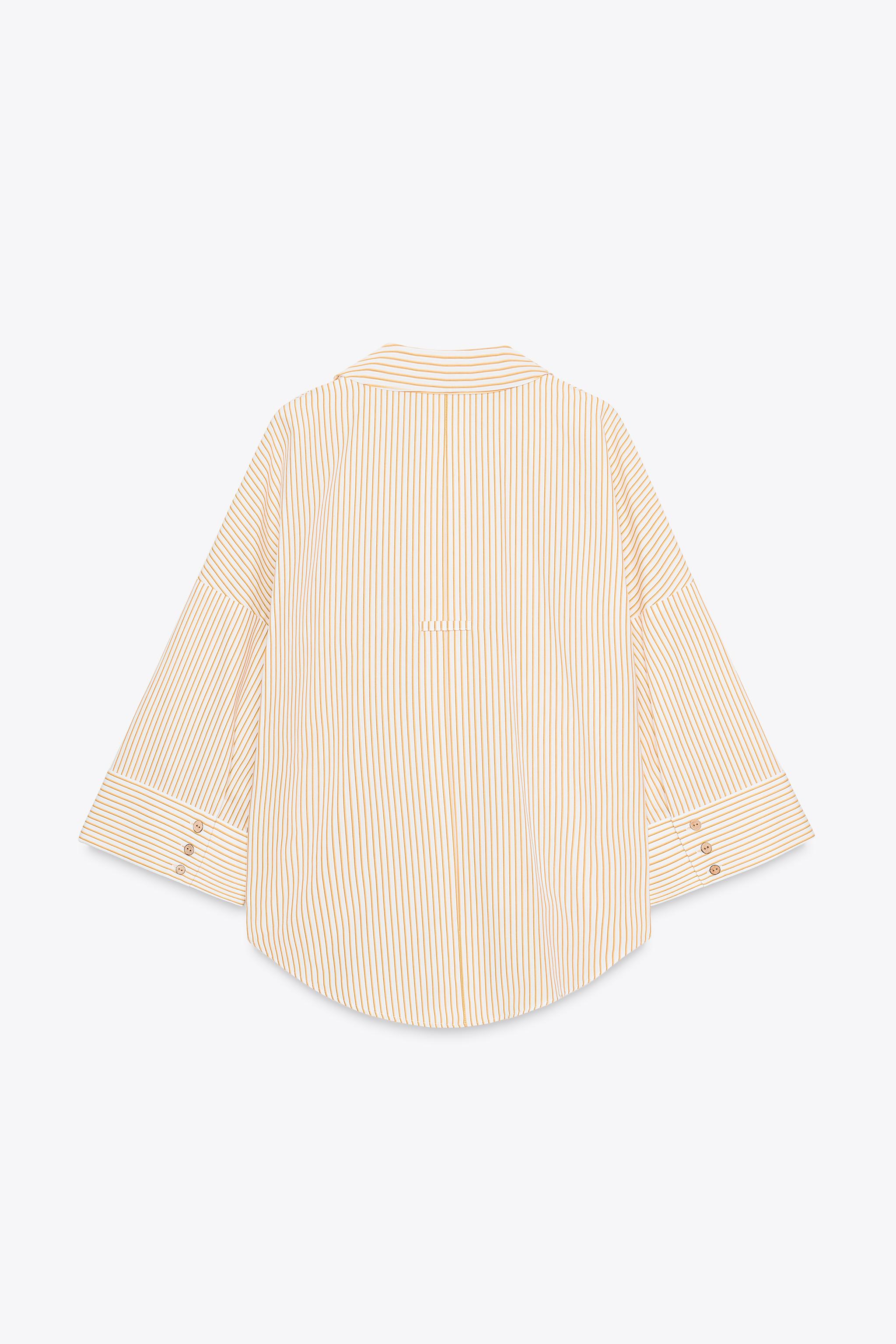STRIPED POPLIN SHIRT WITH WIDE SLEEVES