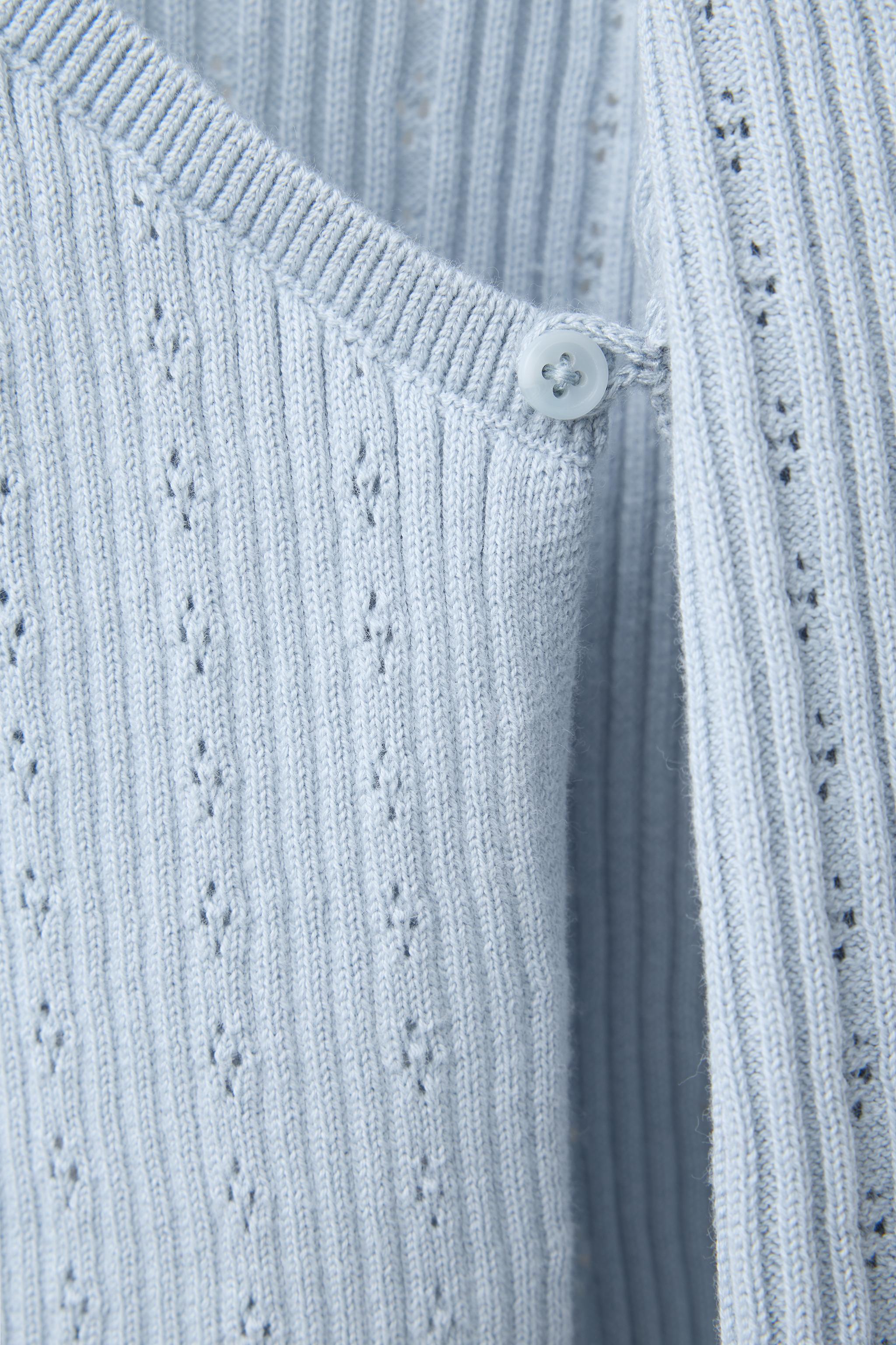 OPENWORK CROSSOVER KNIT CARDIGAN