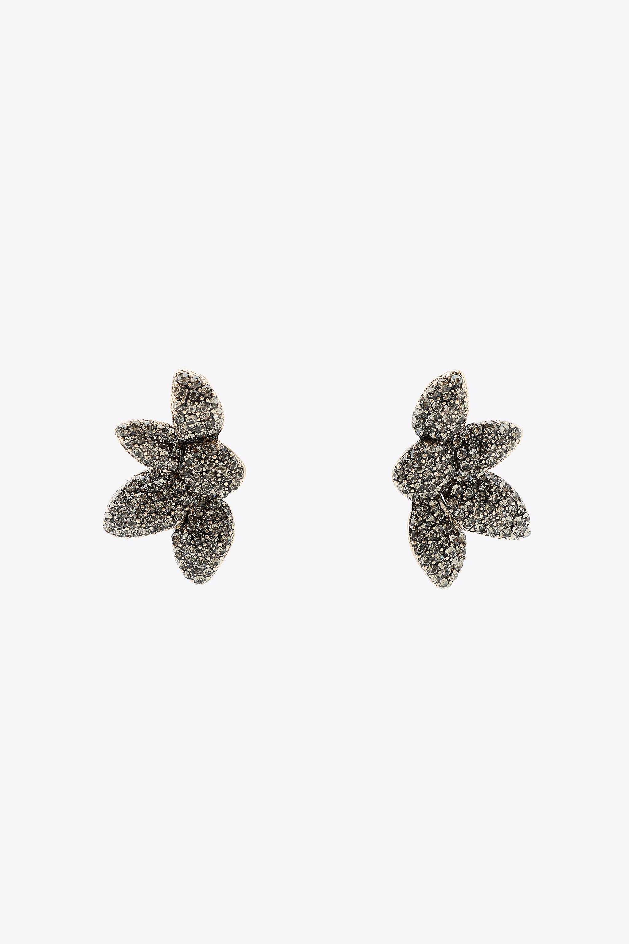 JEWEL FAN FLOWER EARRINGS