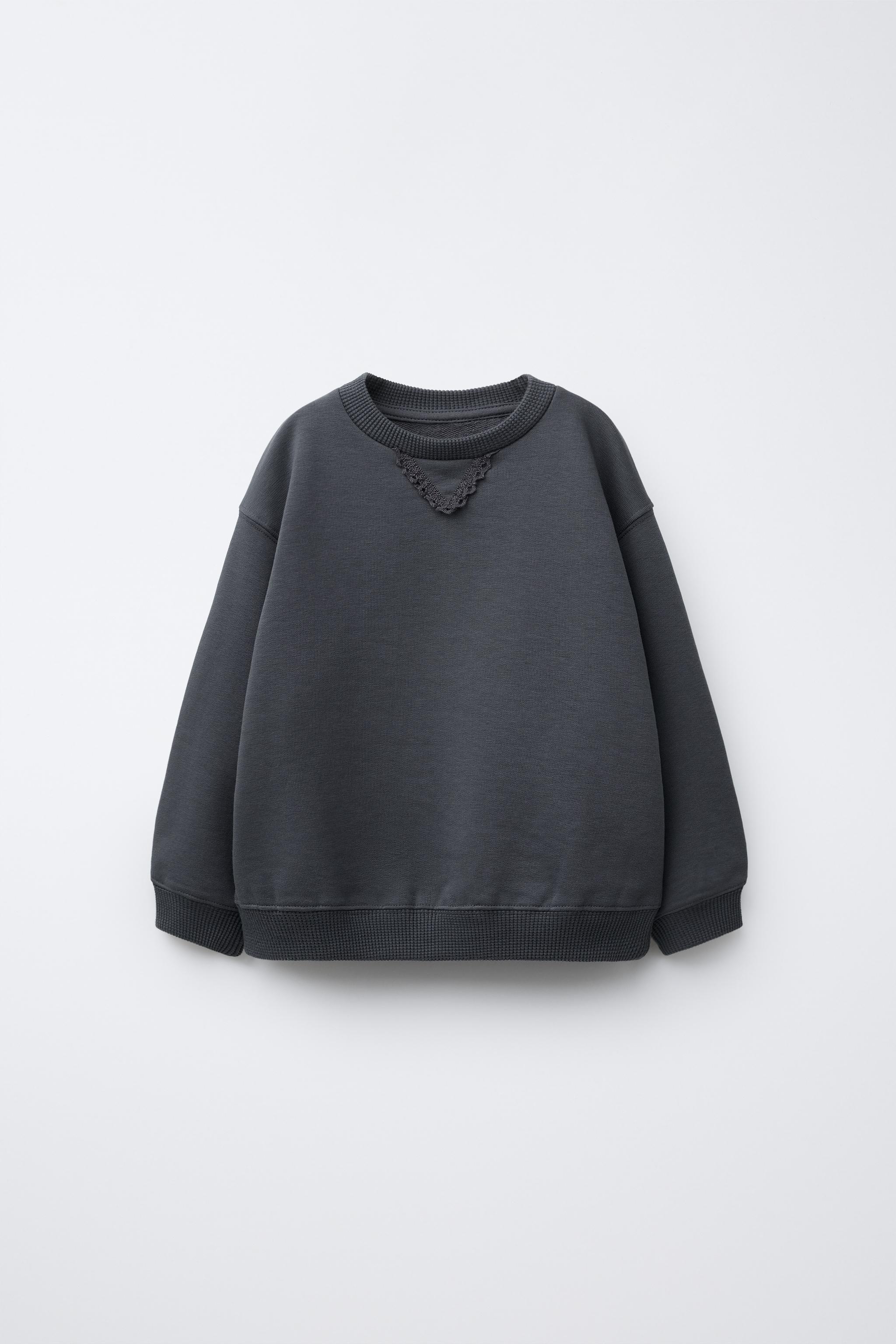 WAFFLE DETAIL SWEATSHIRT