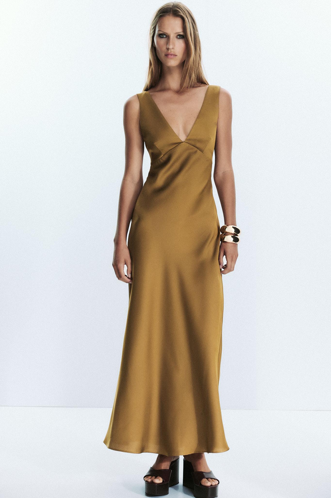 SATIN MIDI DRESS