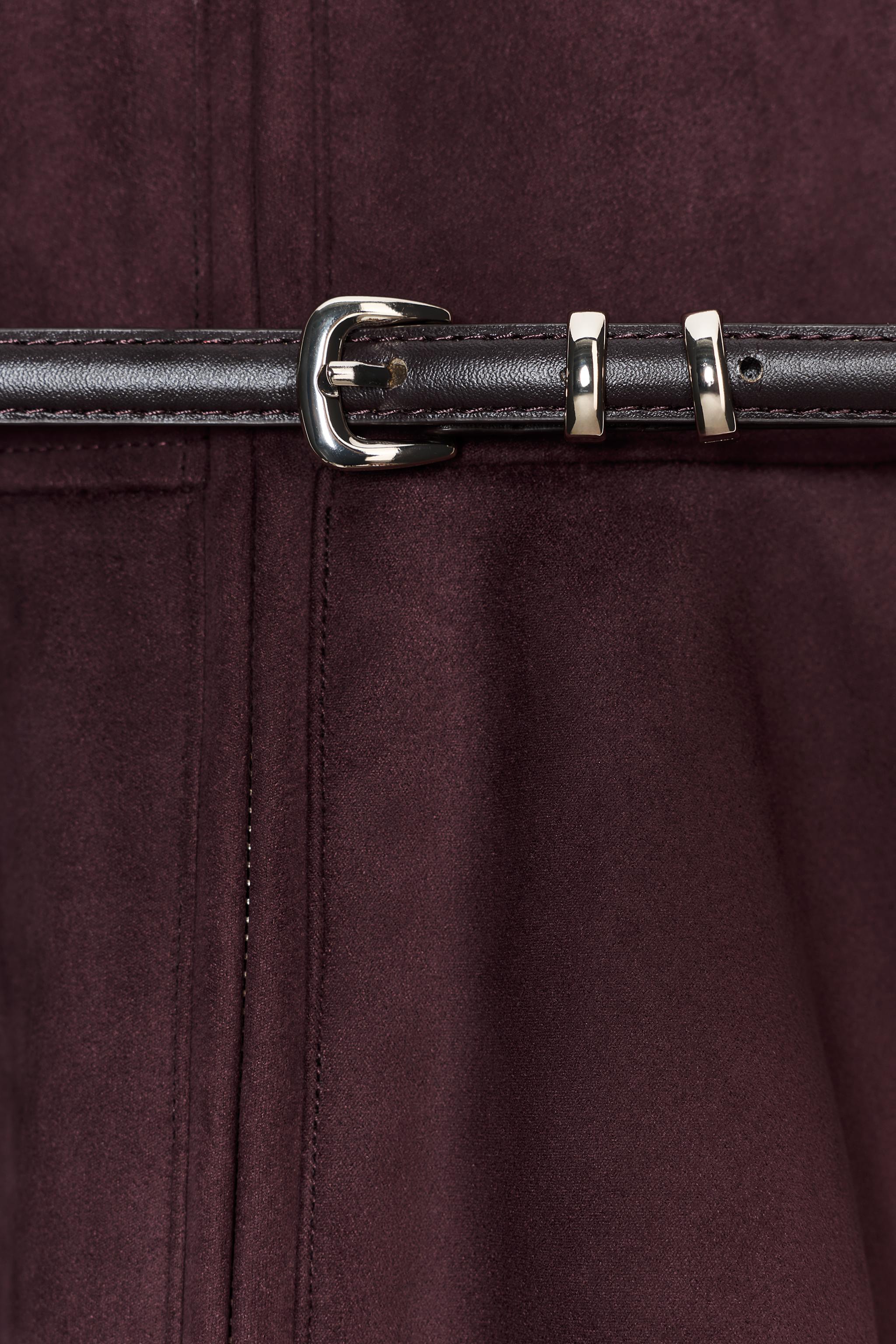 FAUX SUEDE BELTED PEPLUM JACKET