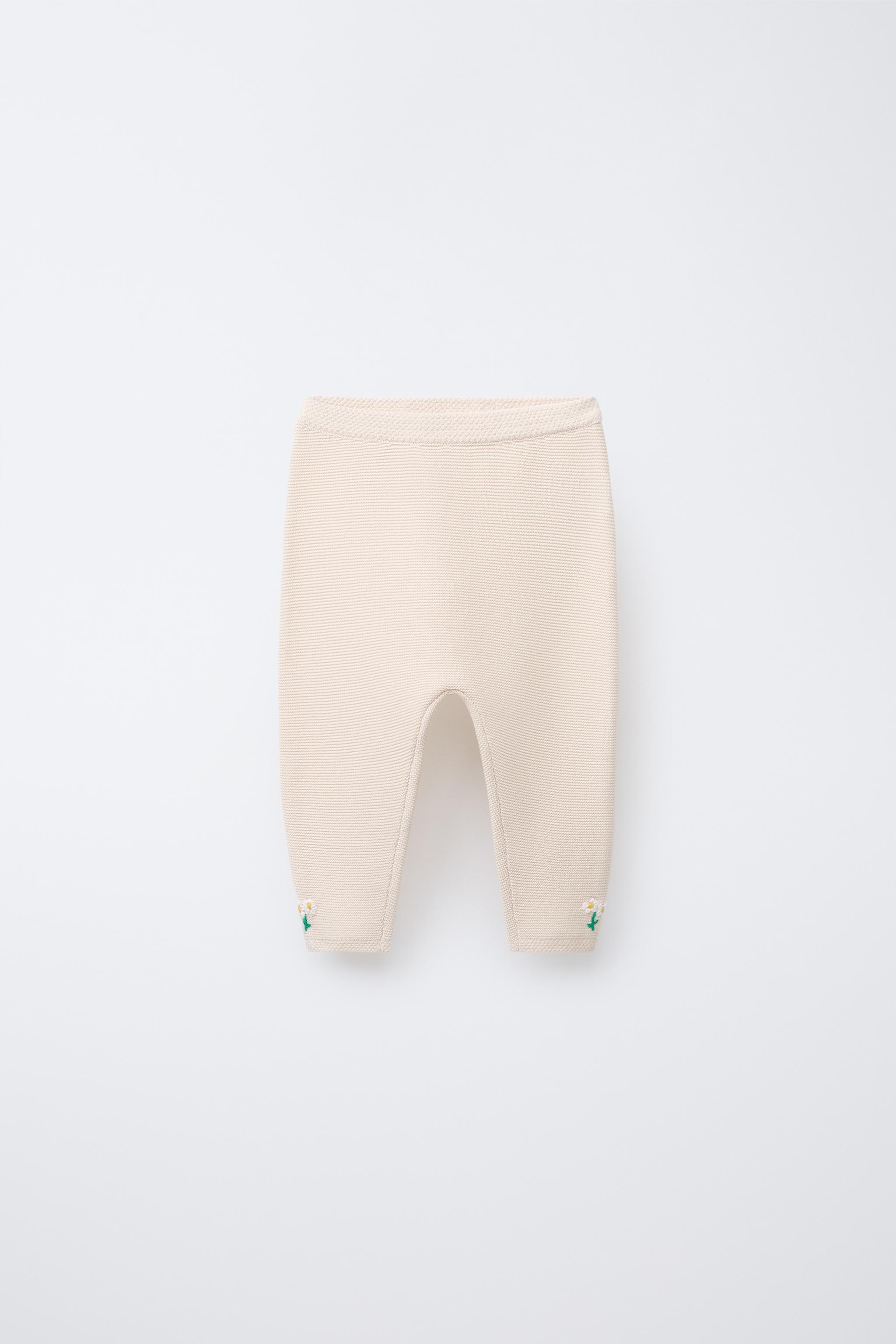 EMBROIDERED FLORAL LINKS KNIT PANTS