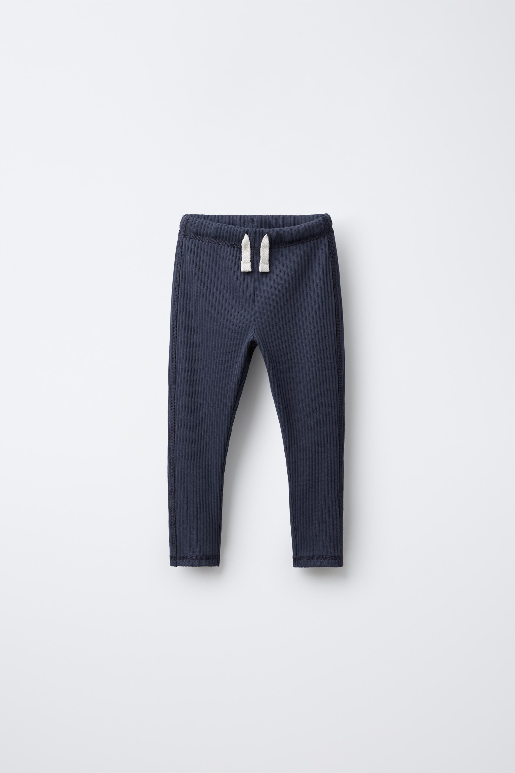 RIBBED LEGGINGS WITH LABEL