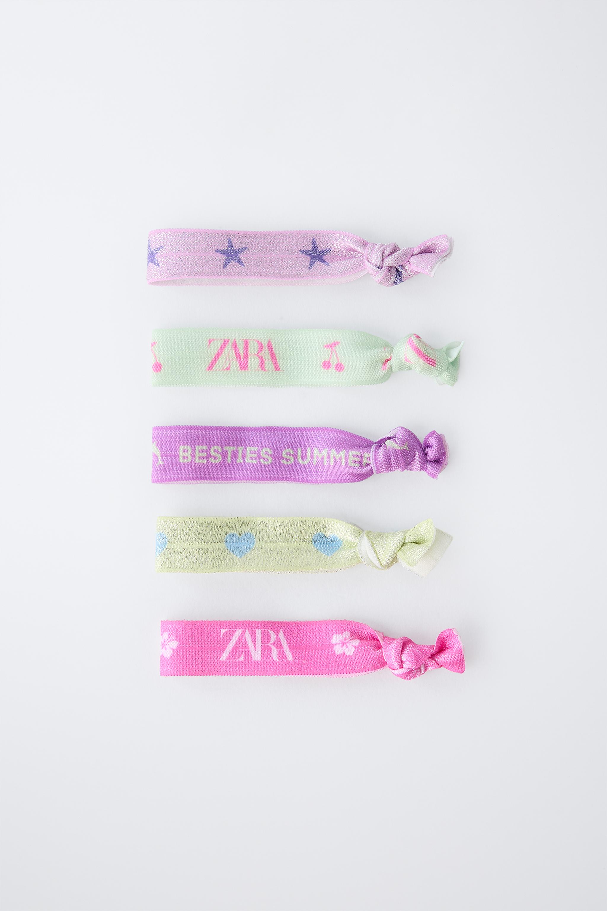 FIVE-PACK OF TEXT HAIR TIES