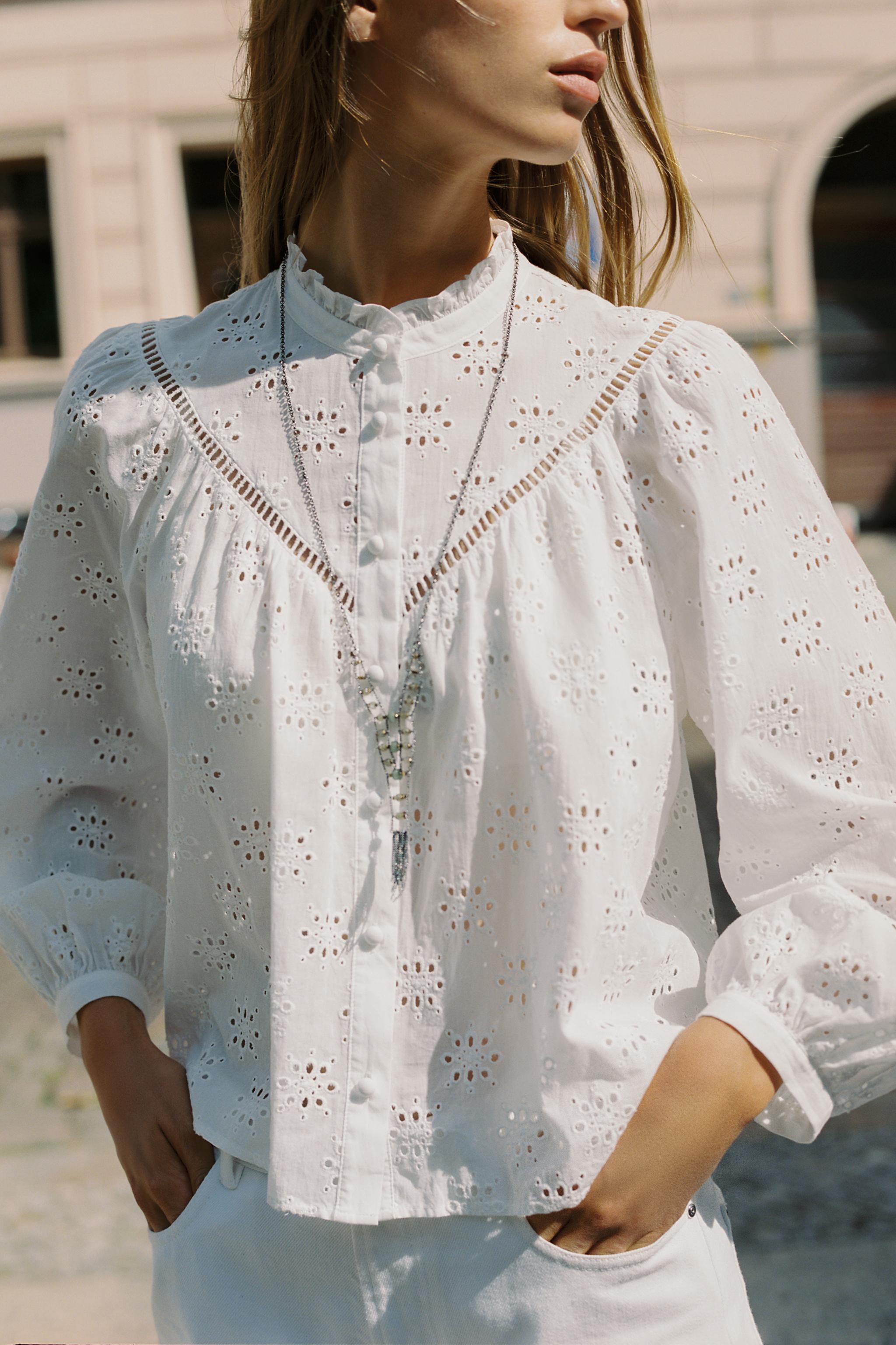 EYELET EMBROIDERY SHIRT