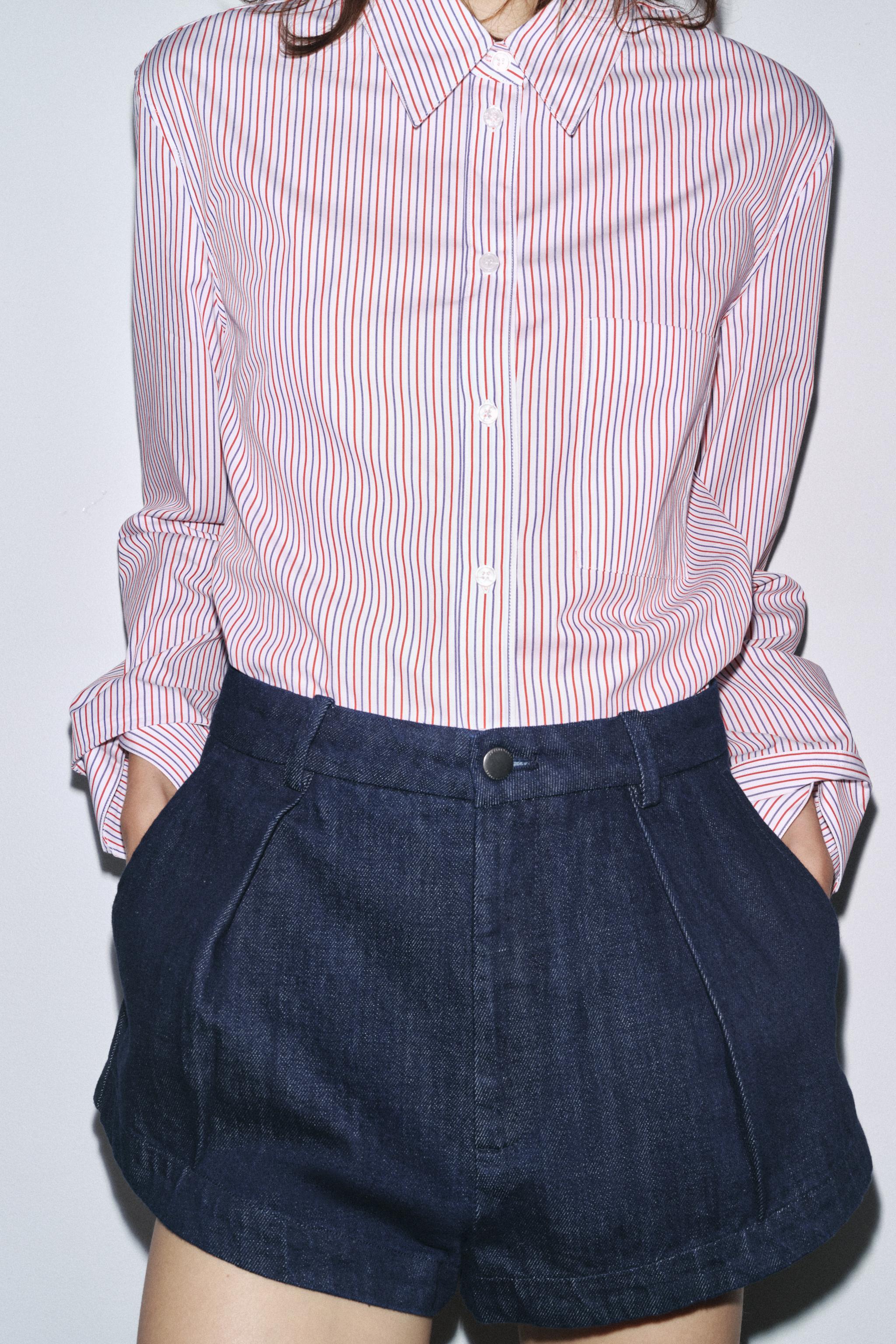 STRIPED POPLIN SHIRT ZW COLLECTION