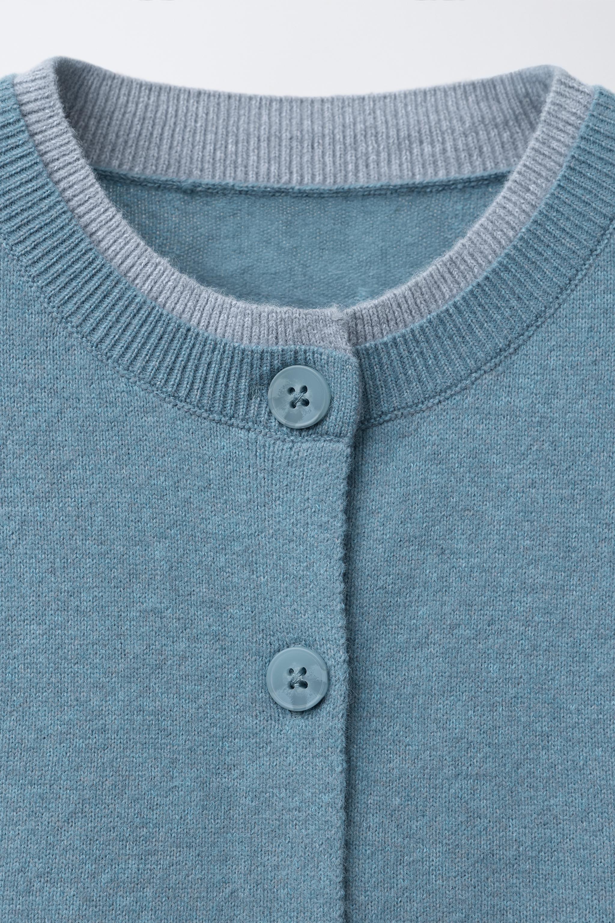 DOUBLE LAYER TRIM KNIT CARDIGAN