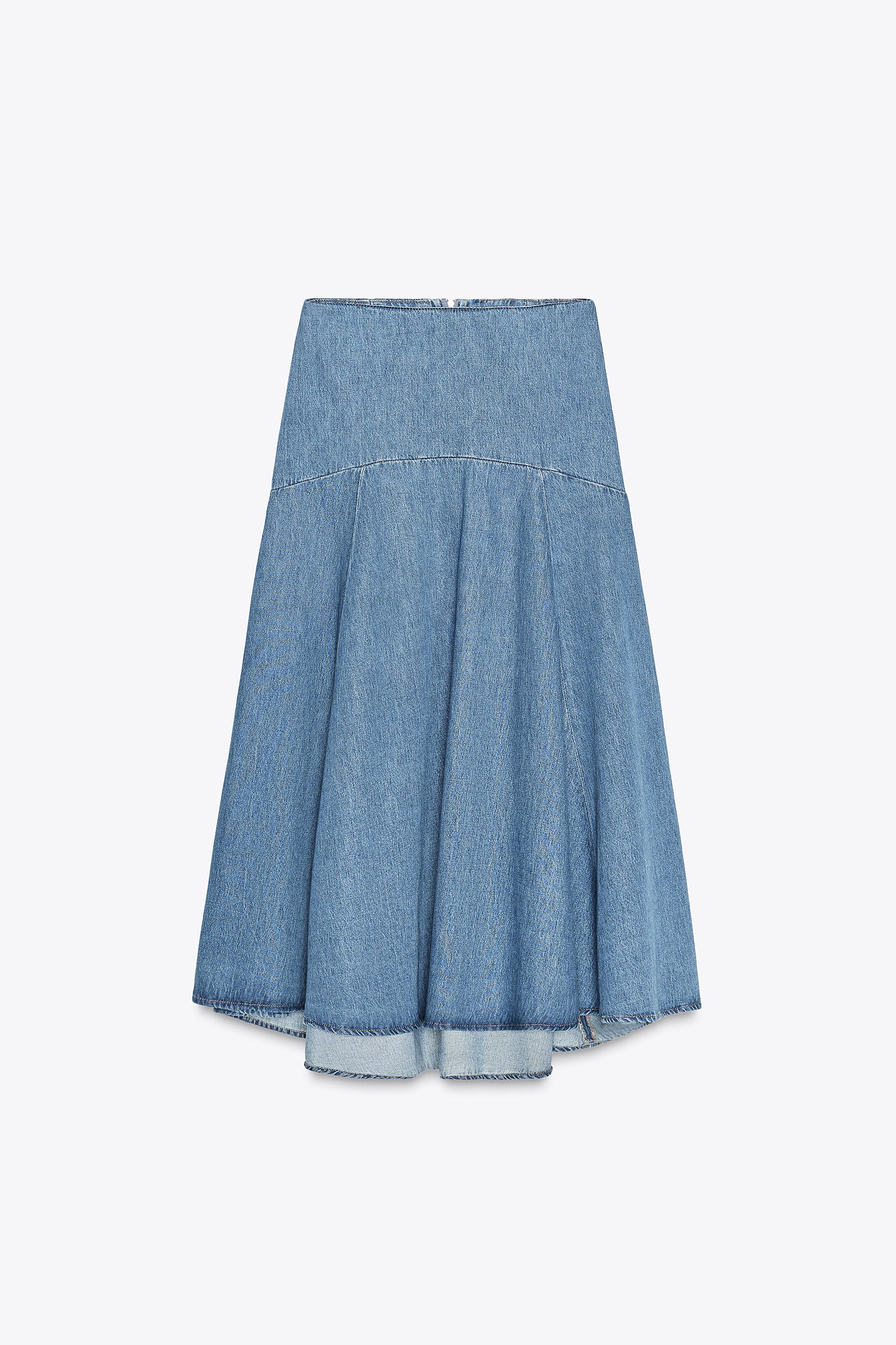 ZW COLLECTION DENIM MIDI SKIRT