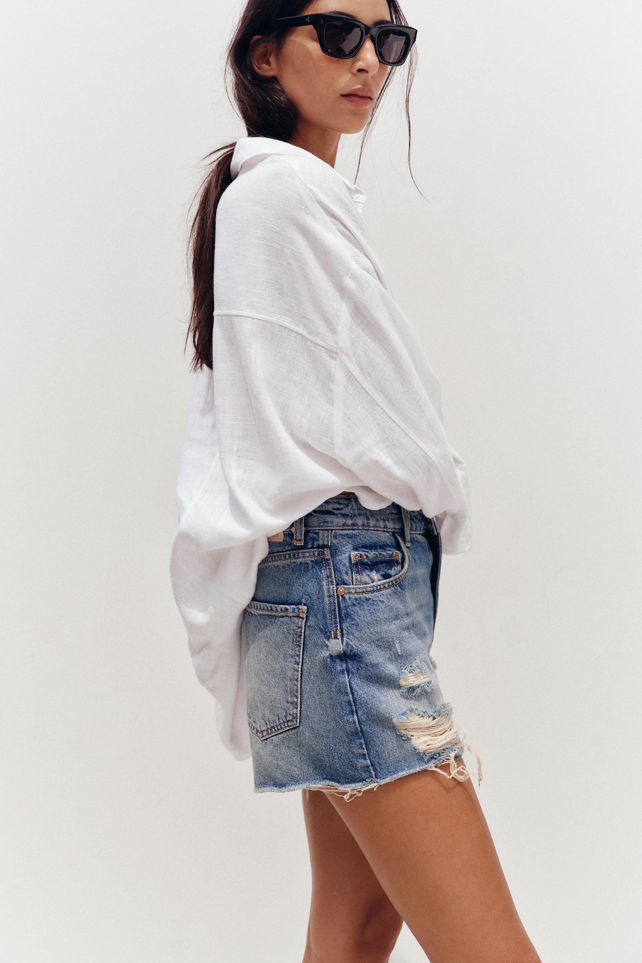 Z1975 RIPPED LOW-RISE SHORTS