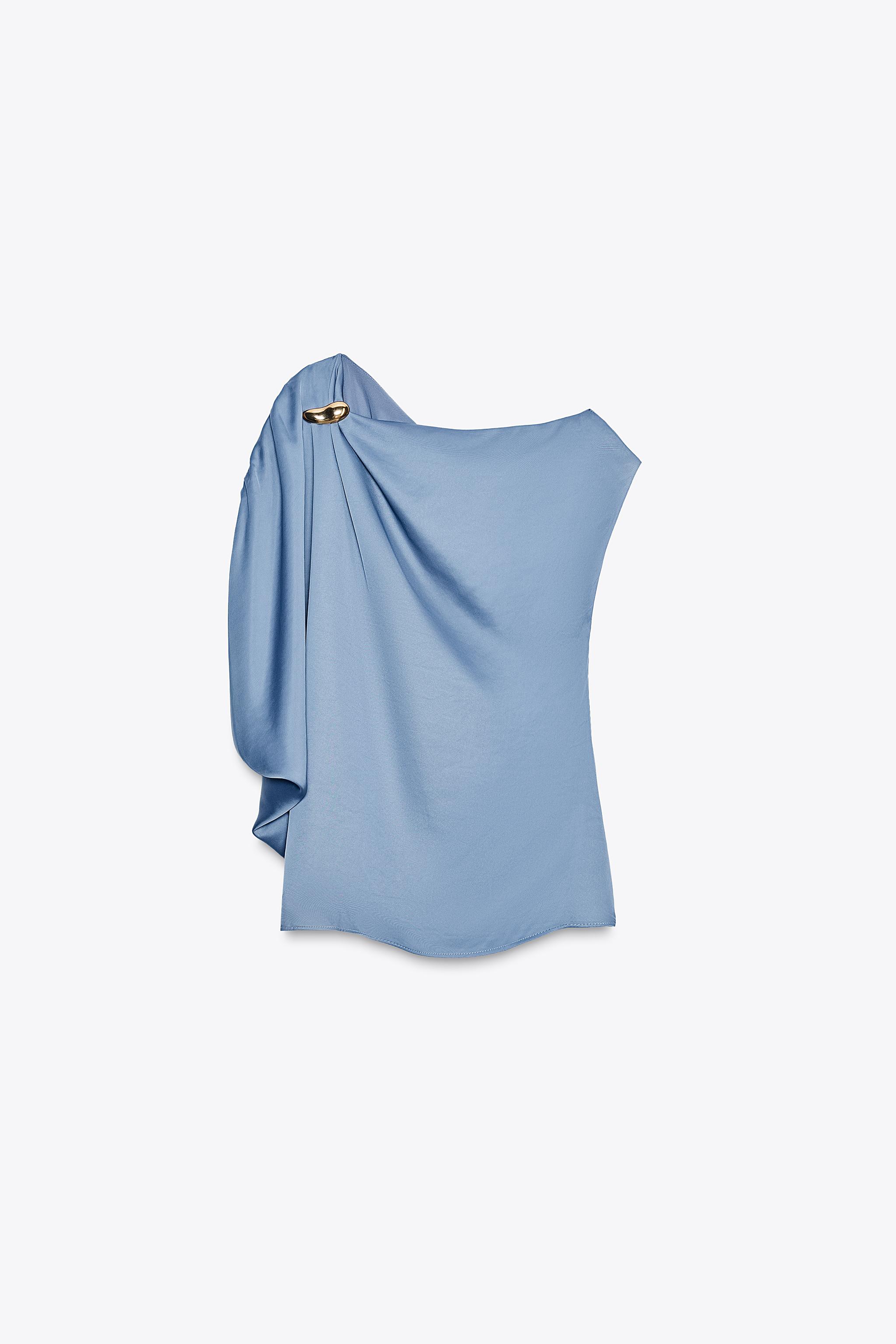 SATIN EFFECT TRIM TOP