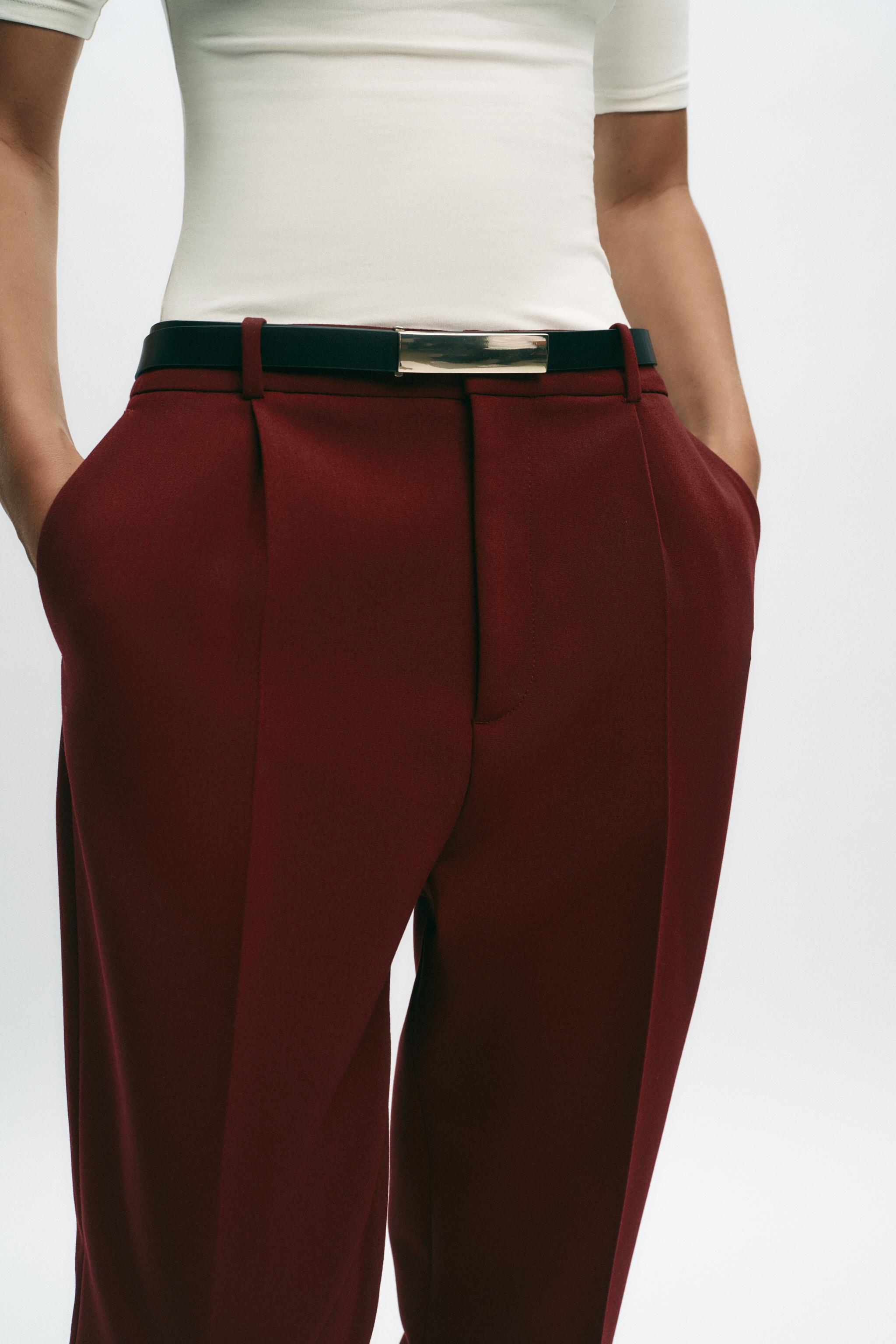 HIGH-WAISTED STRAIGHT LEG PANTS