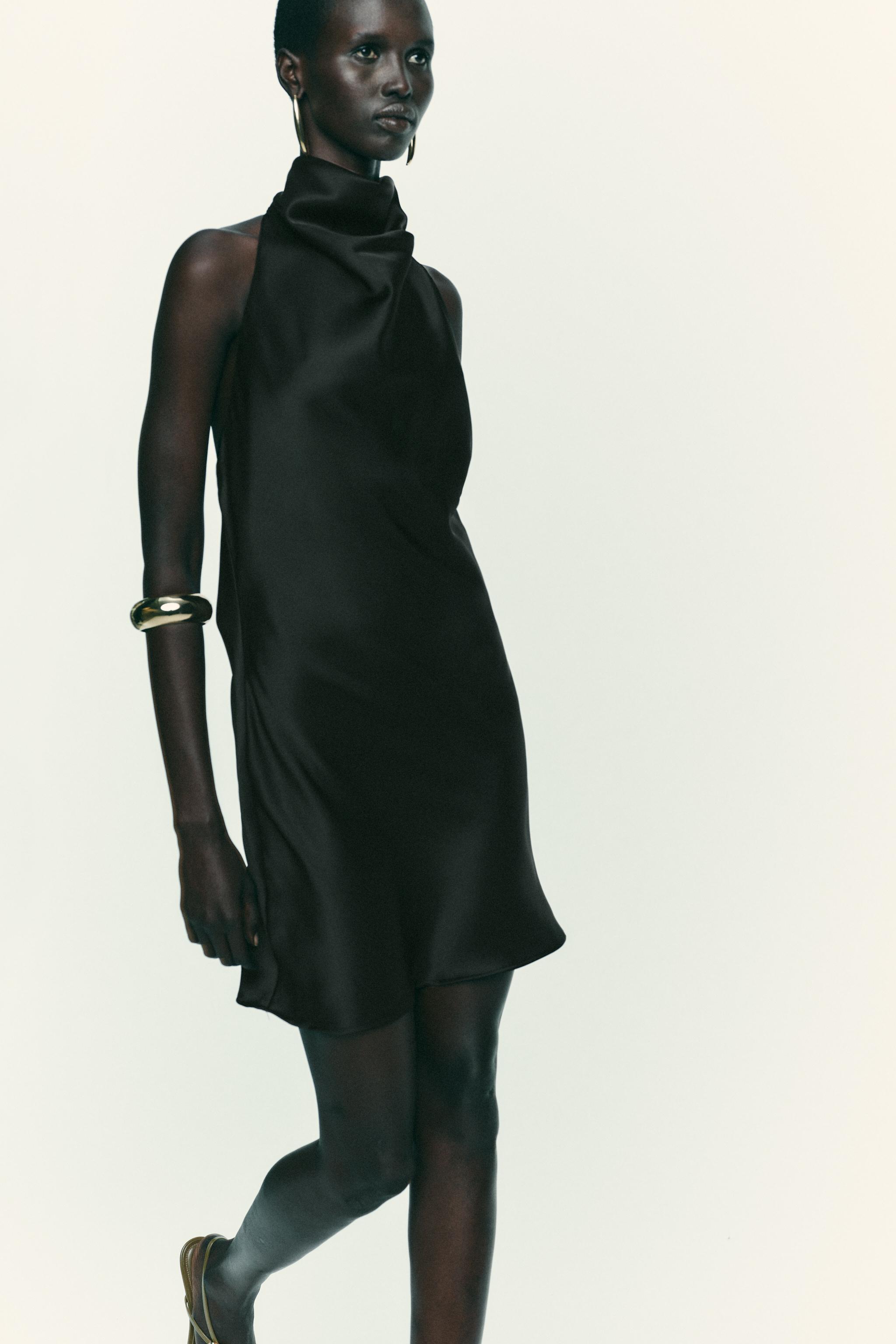 SATIN EFFECT MINI DRESS