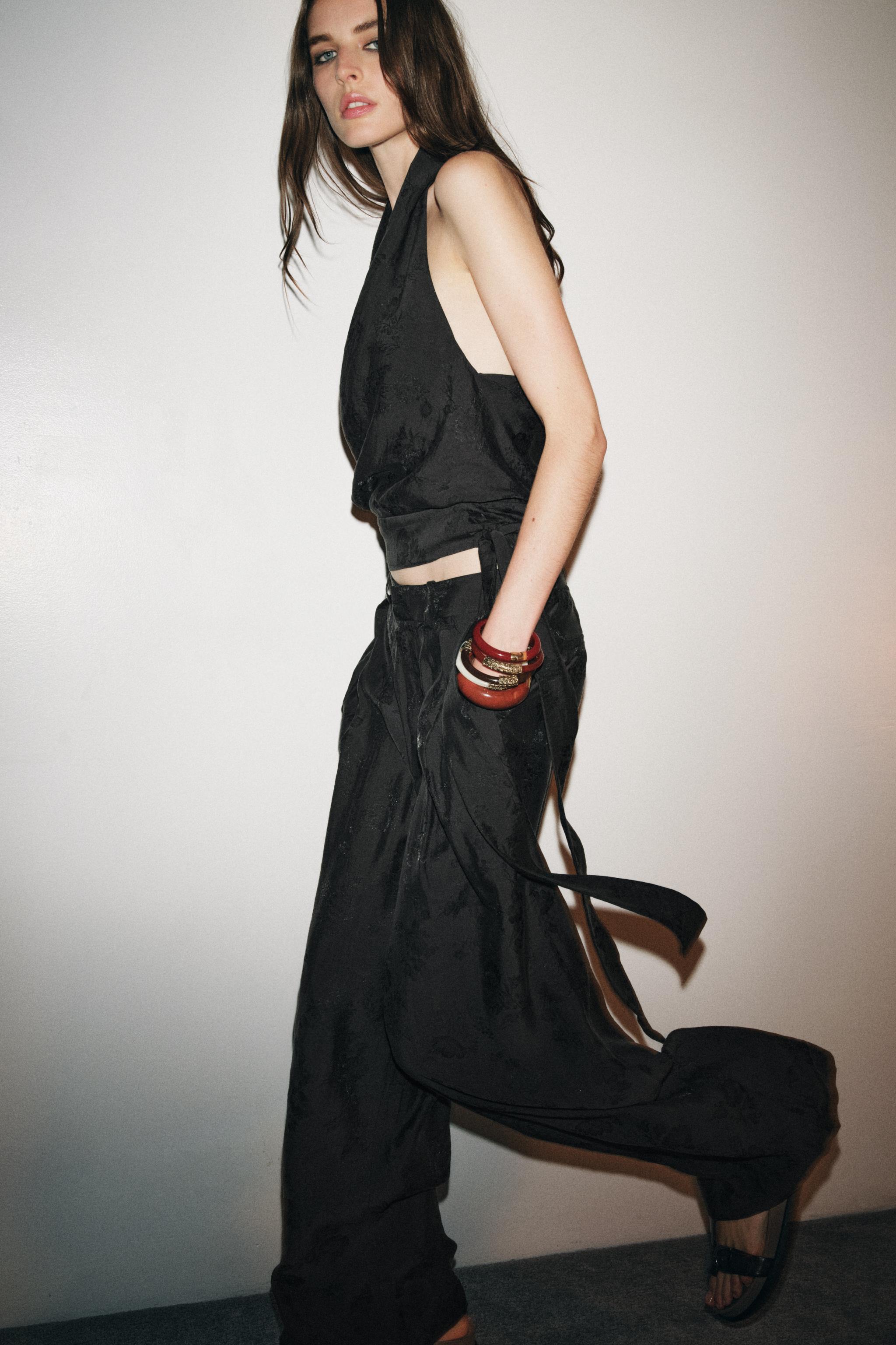 ZW COLLECTION FLORAL JACQUARD PANTS