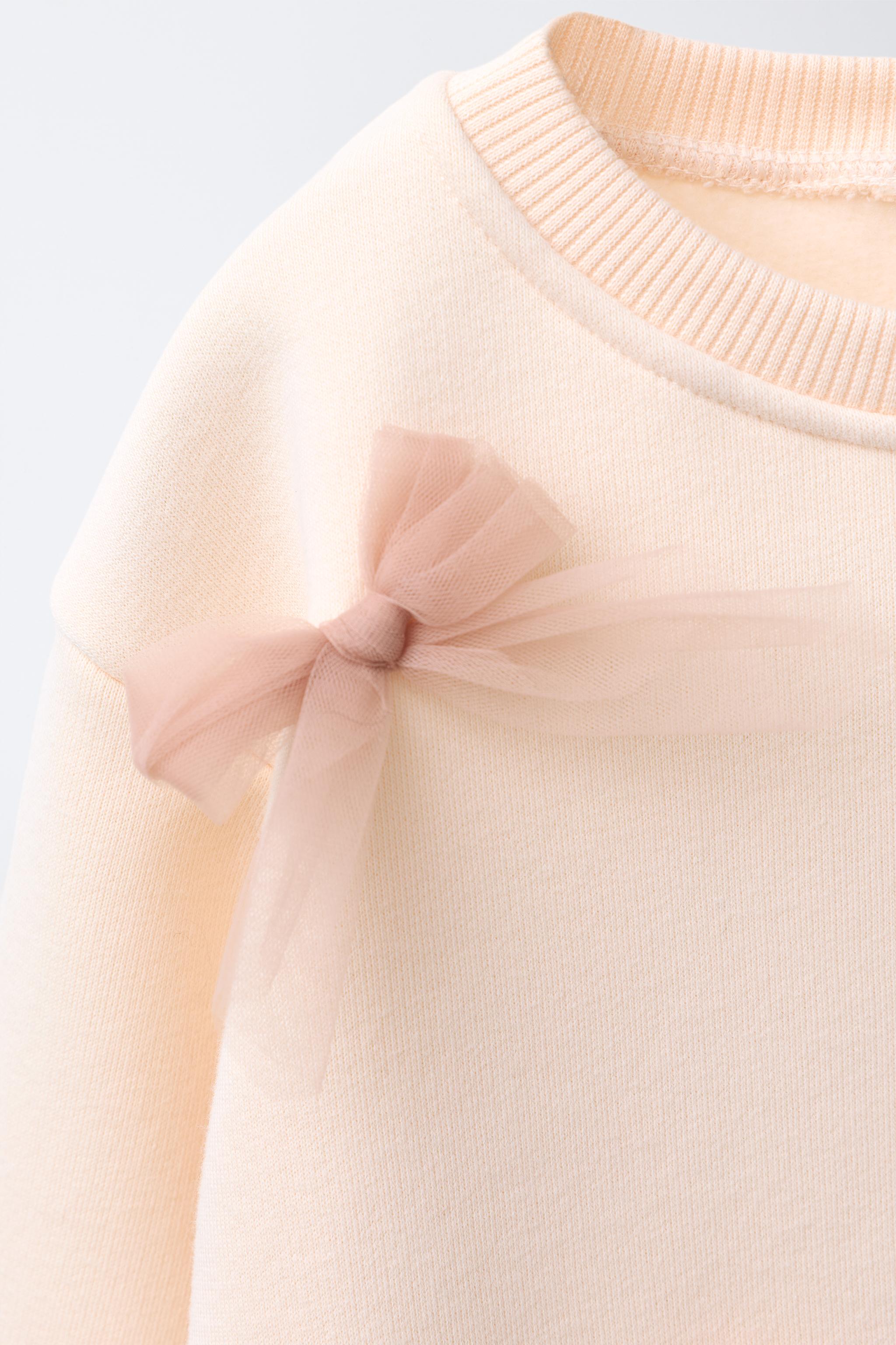 TULLE BOW SWEATSHIRT