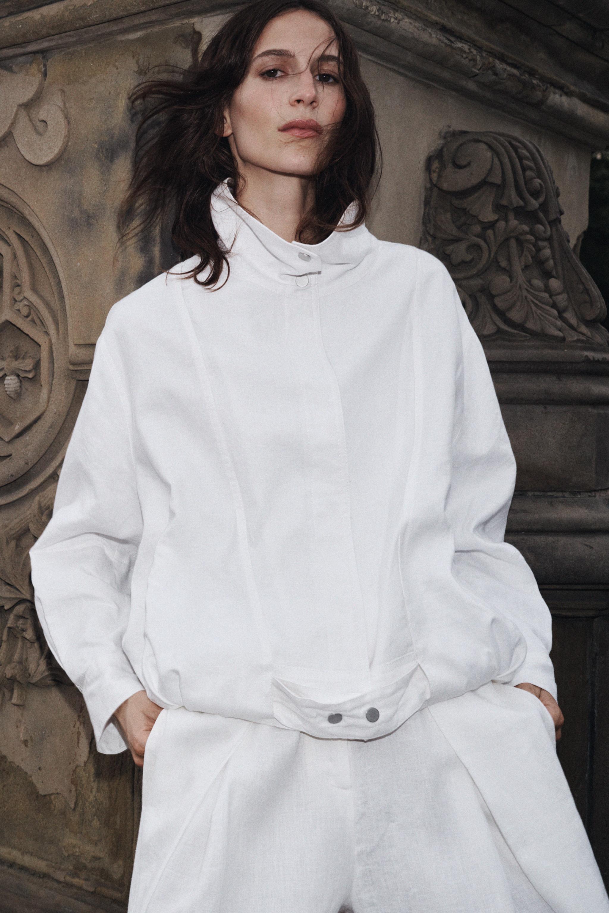 100% LINEN BOMBER JACKET ZW COLLECTION