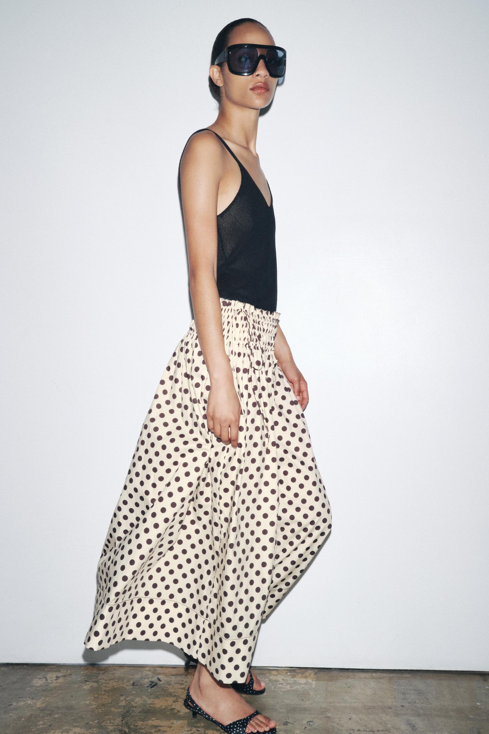 ZW COLLECTION POLKA DOT MIDI SKIRT