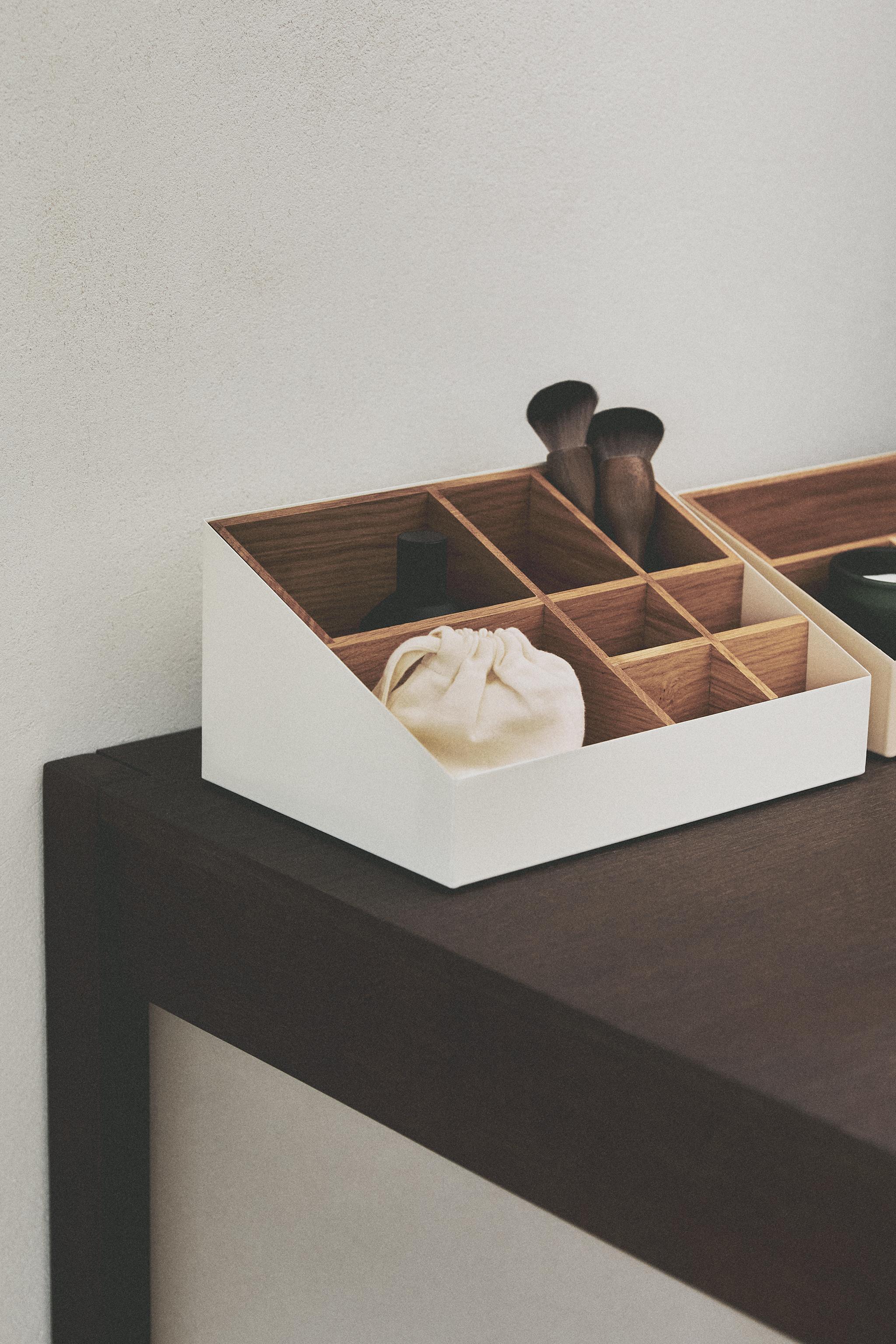 WOOD AND METAL ORGANIZER BOX