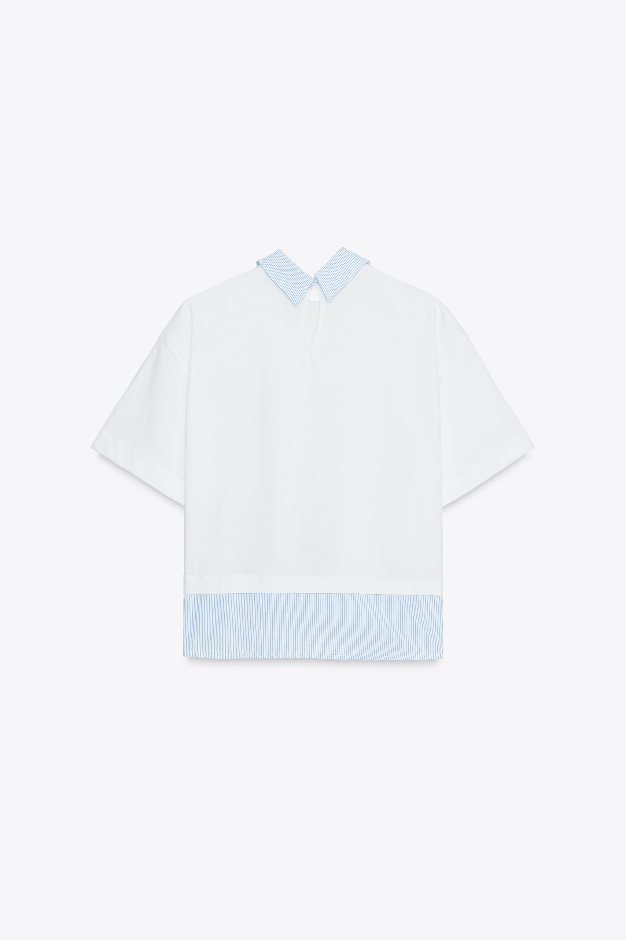 STRIPED COMBINATION T-SHIRT