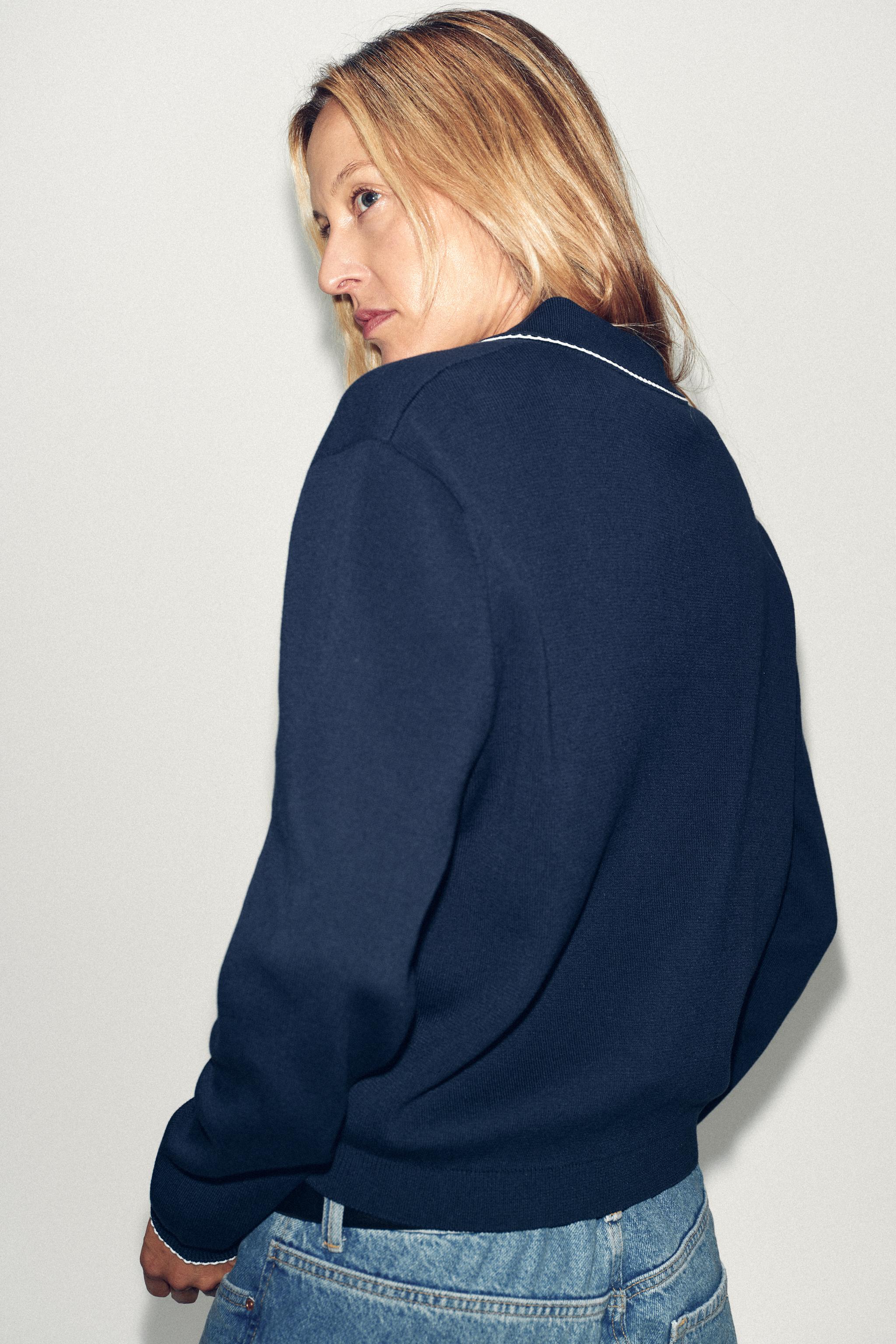 PETER PAN COLLAR KNIT CARDIGAN