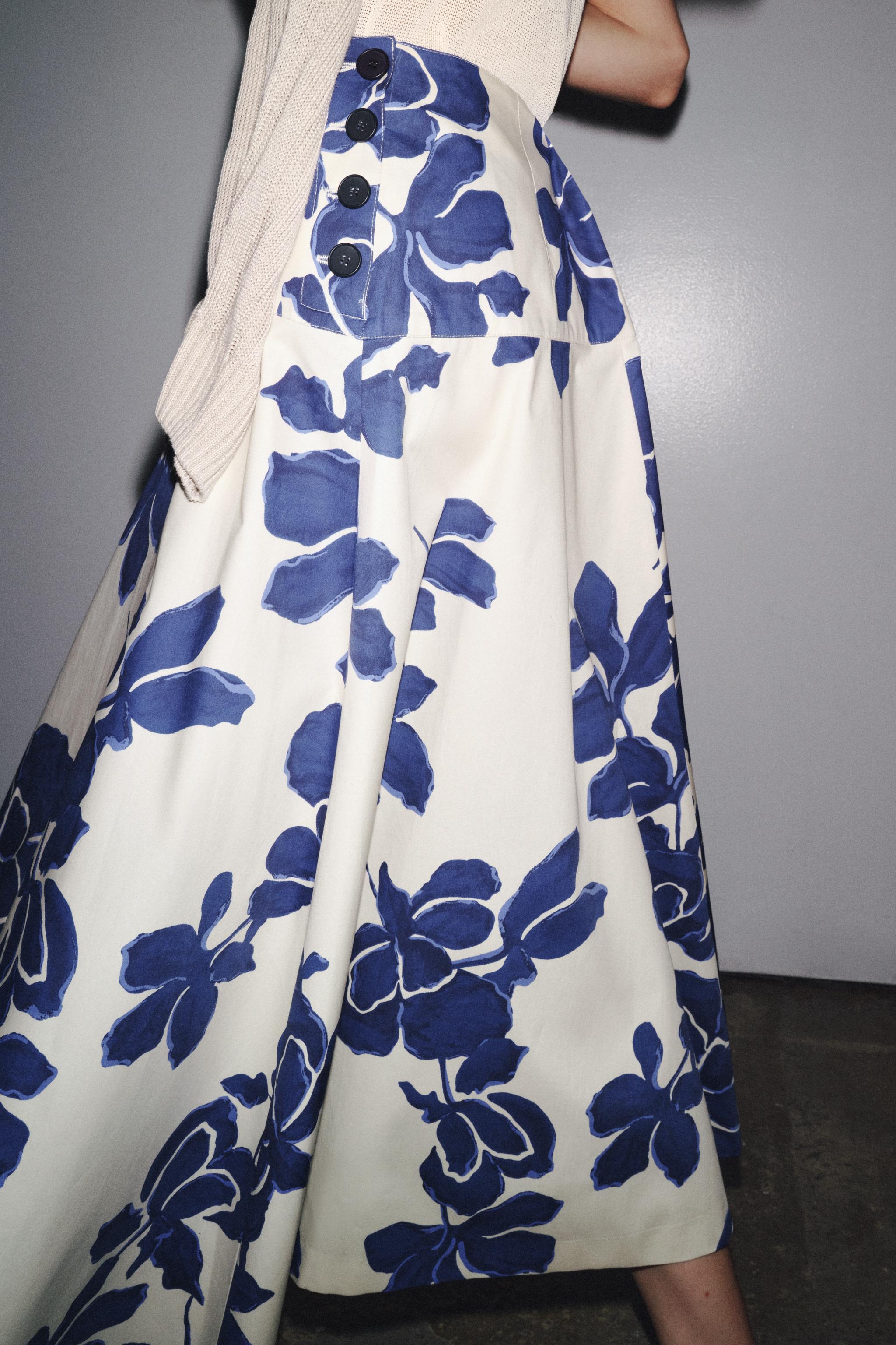 ZW COLLECTION FLORAL MIDI SKIRT