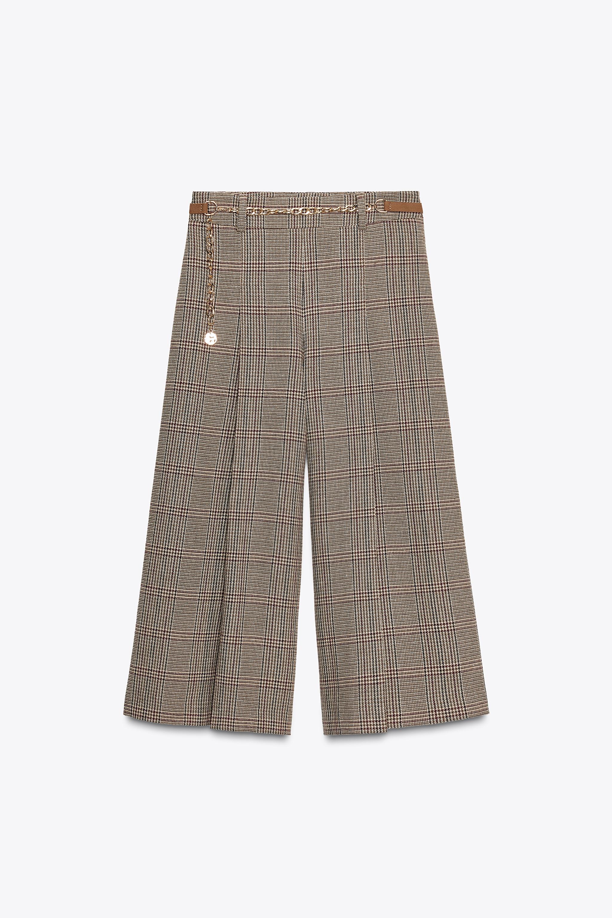 HOUNDSTOOTH BELTED LONG SHORTS