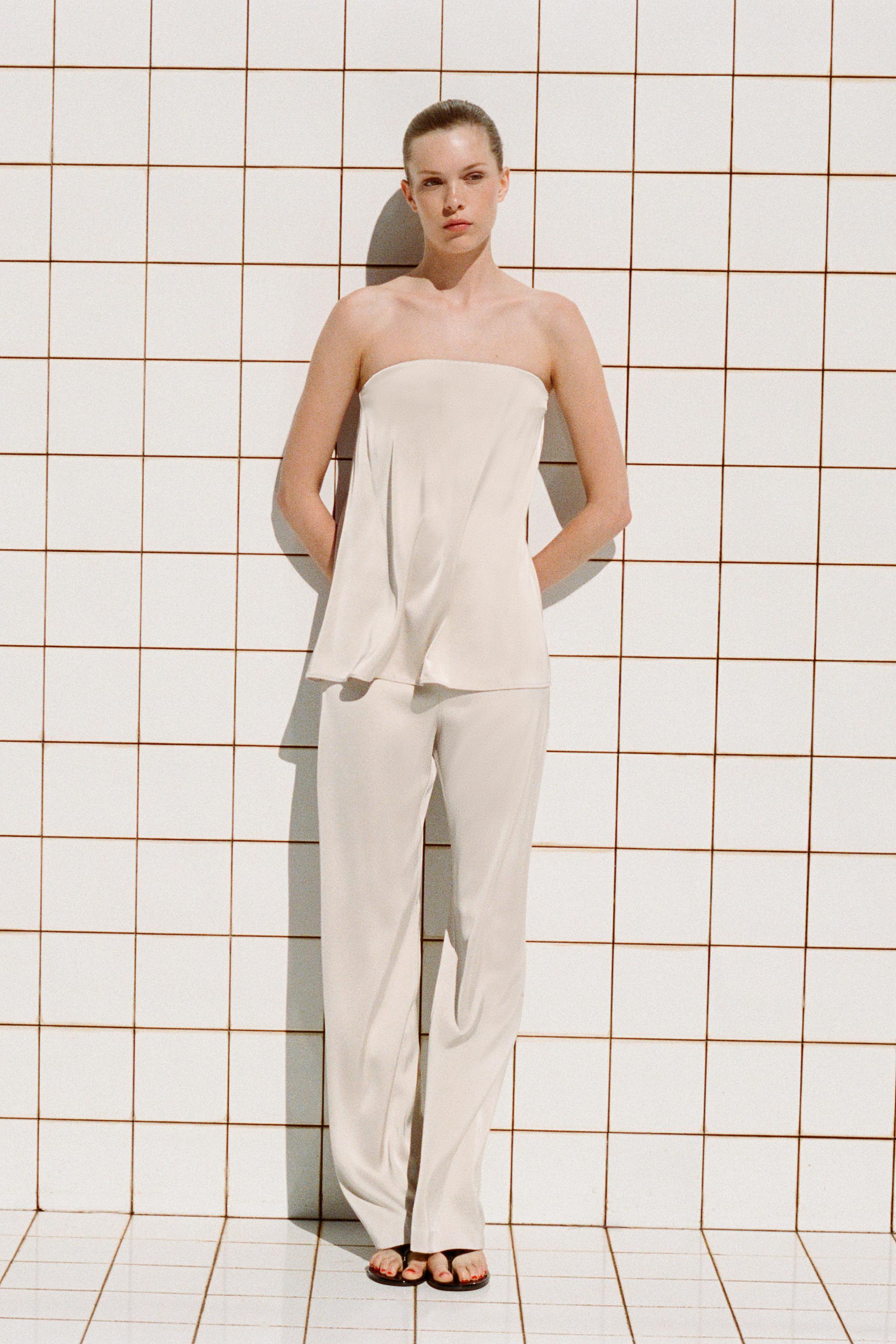 HIGH-WAISTED SATIN PANTS