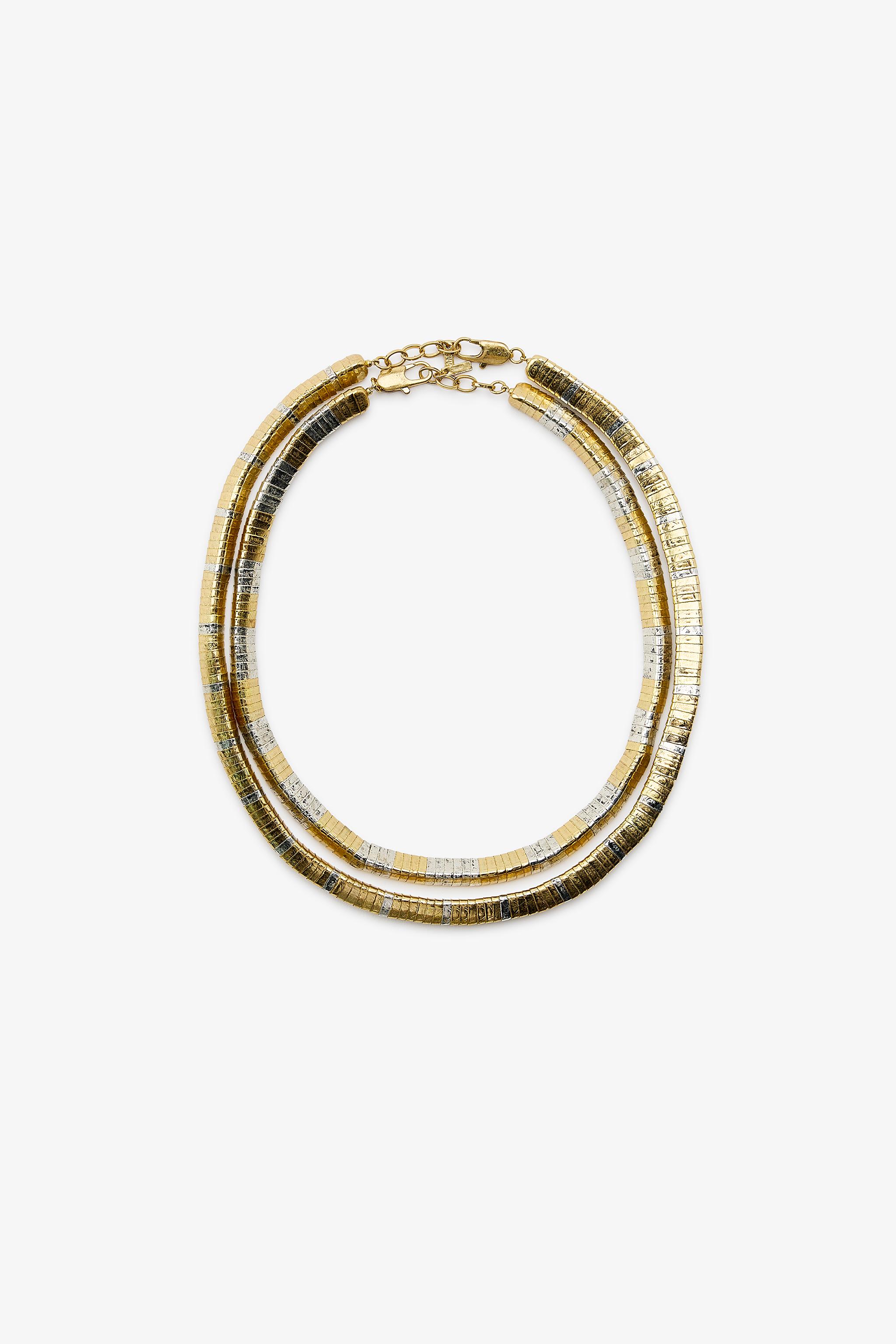 PACK OF 2 COMBINED METAL PIECE NECKLACES