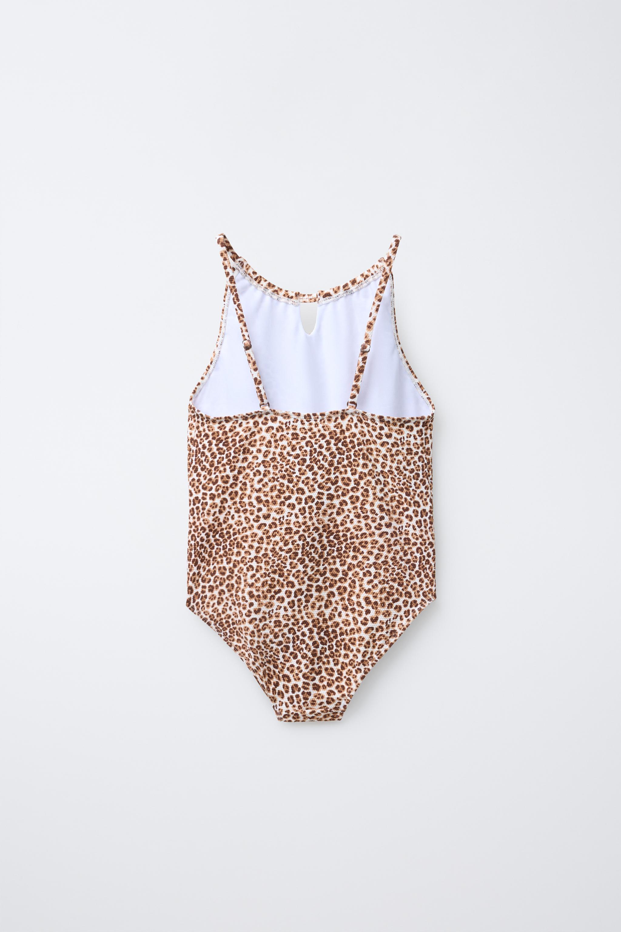 6-14 YEARS/ ANIMAL PRINT CUT-OUT SWIMSUIT