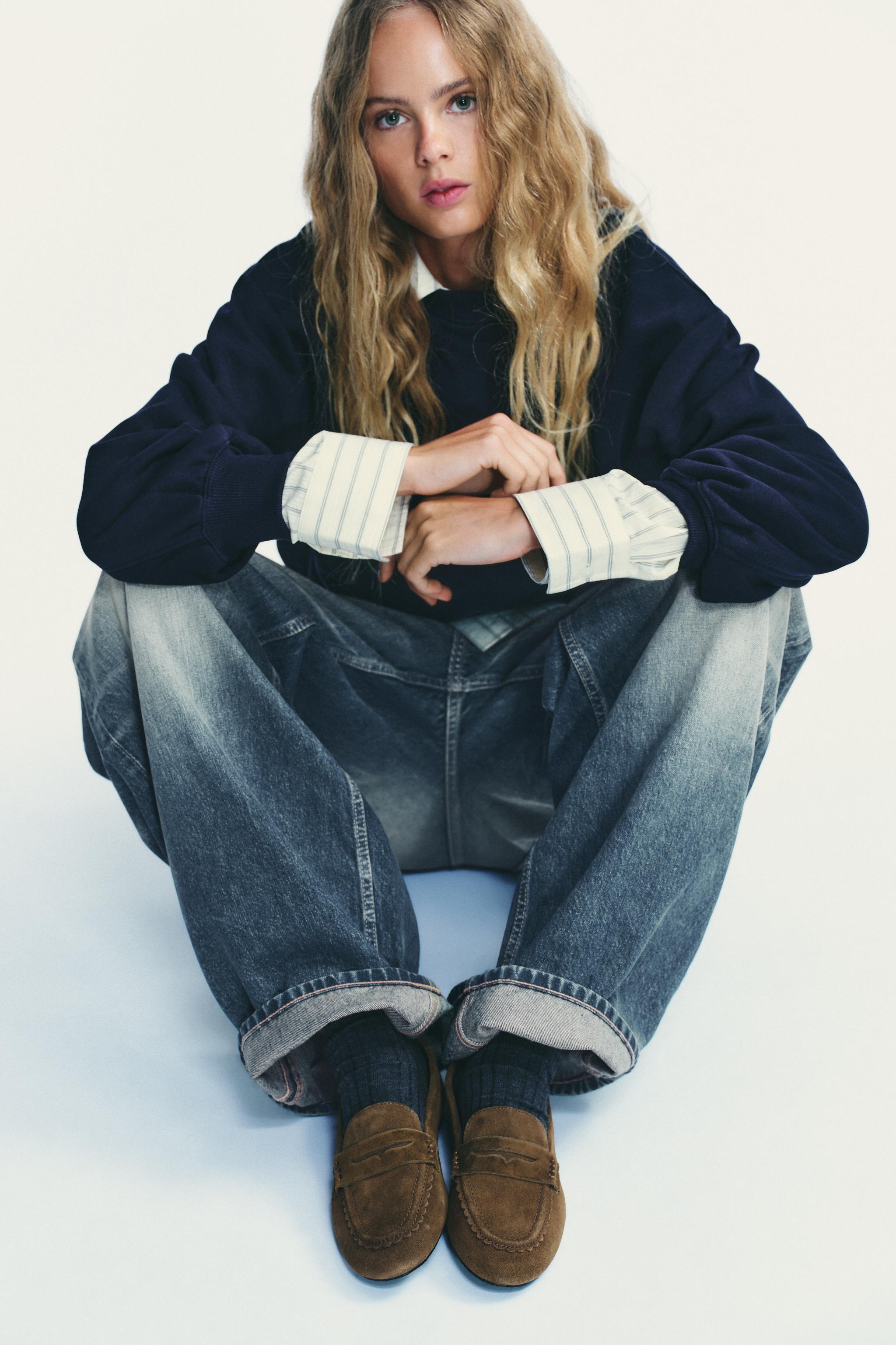 STITCHED SPLIT SUEDE LOAFERS