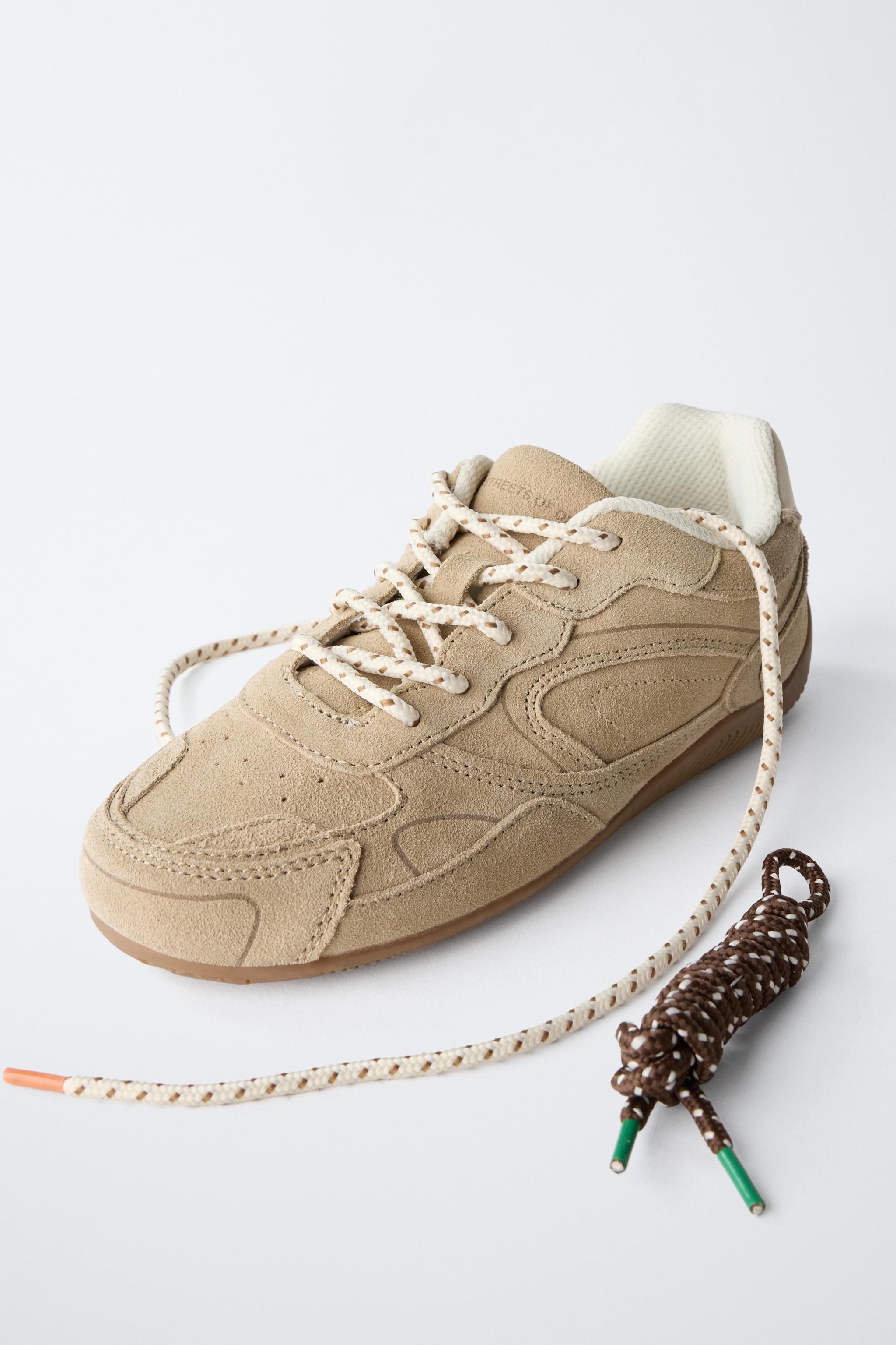 LEATHER LACE-UP SNEAKERS