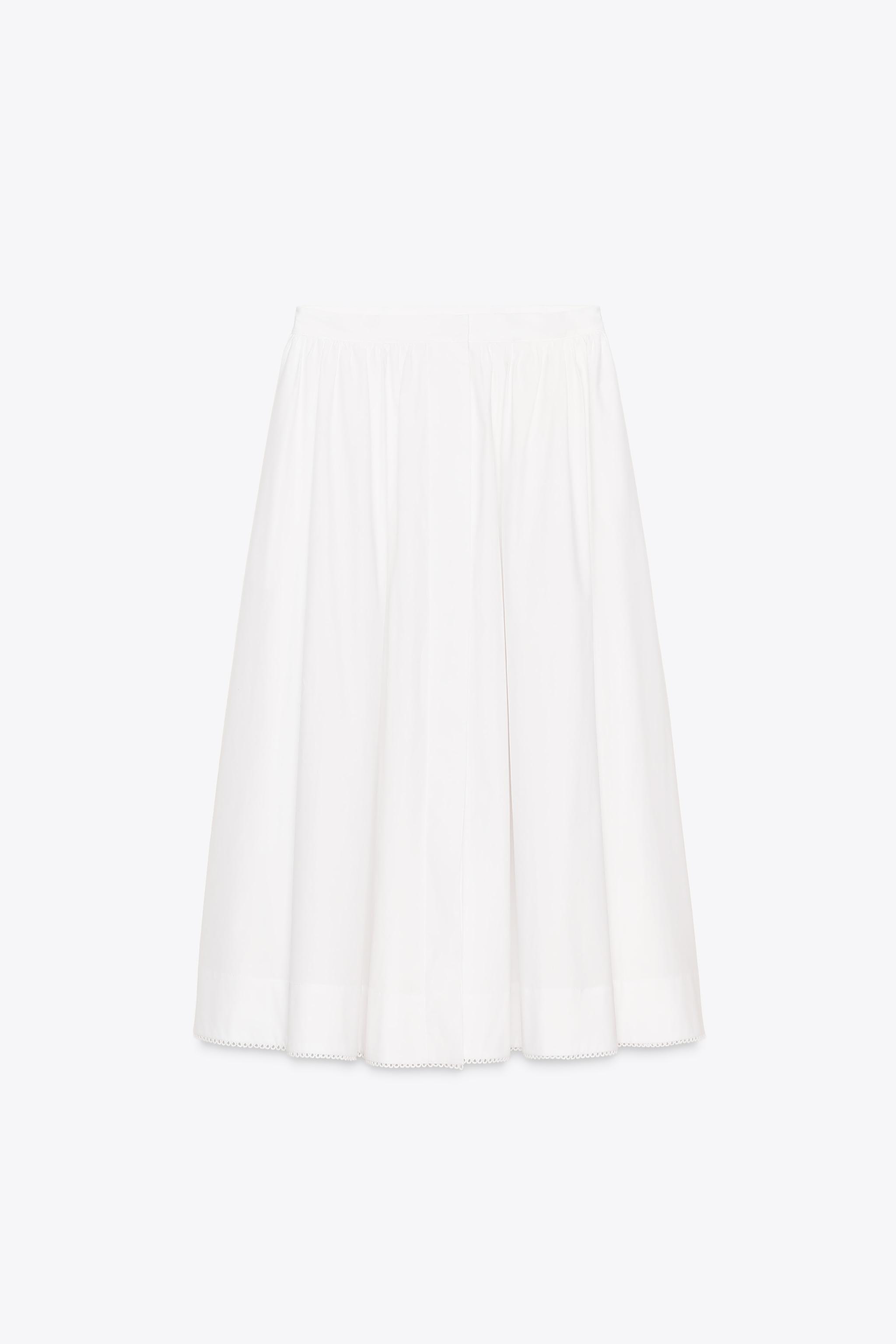 ZW COLLECTION POPLIN MIDI SKIRT