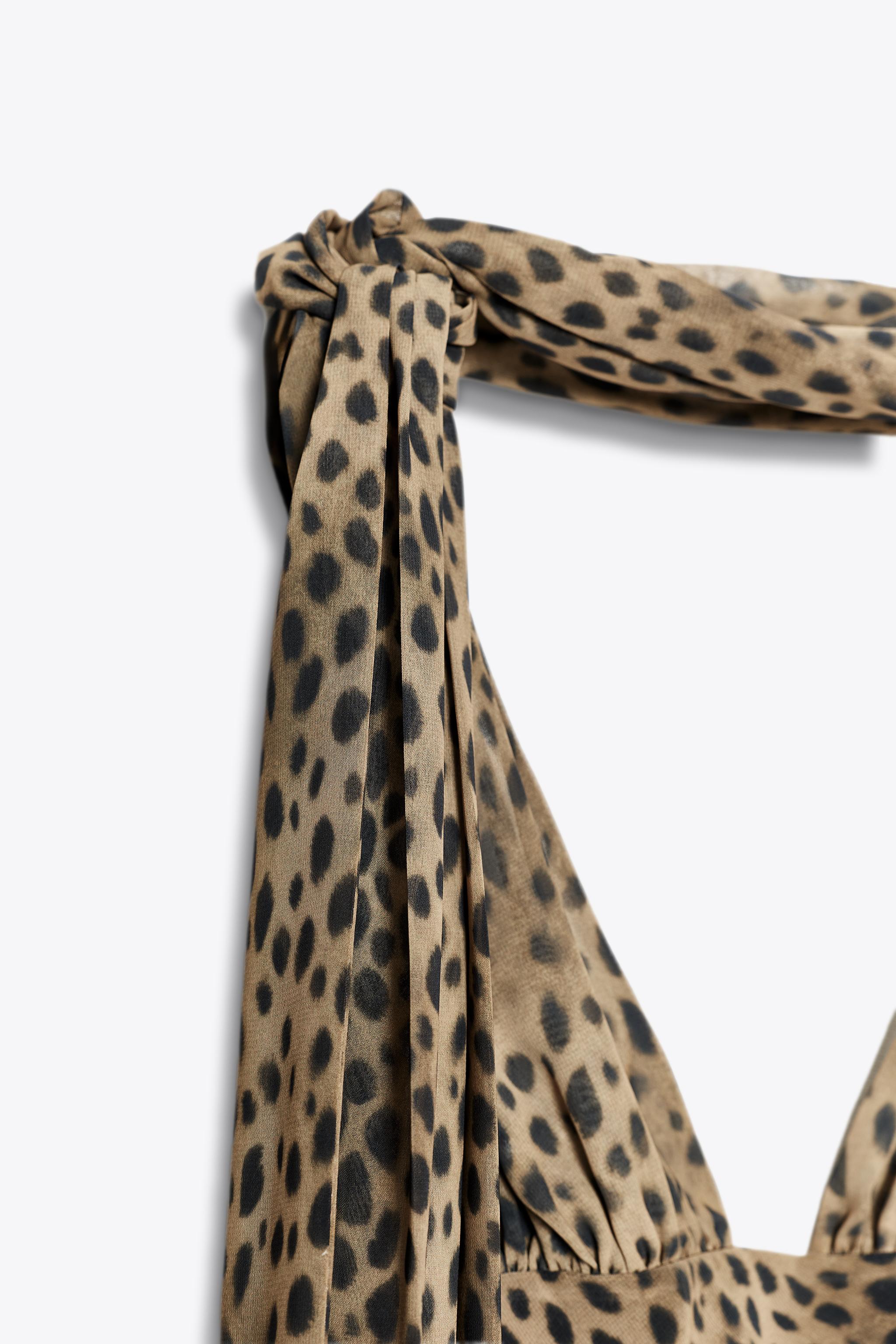 ANIMAL PRINT FOULARD DRESS
