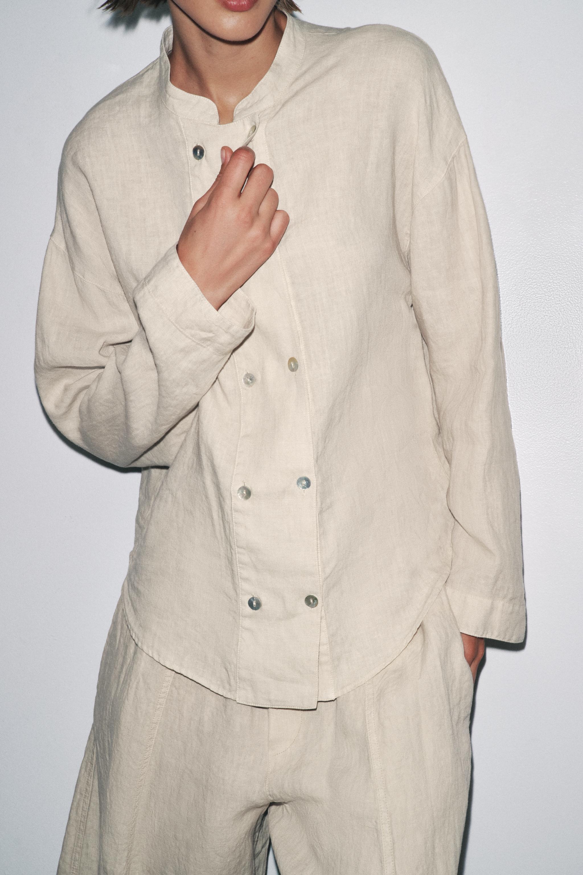 100% LINEN OVERSHIRT ZW COLLECTION