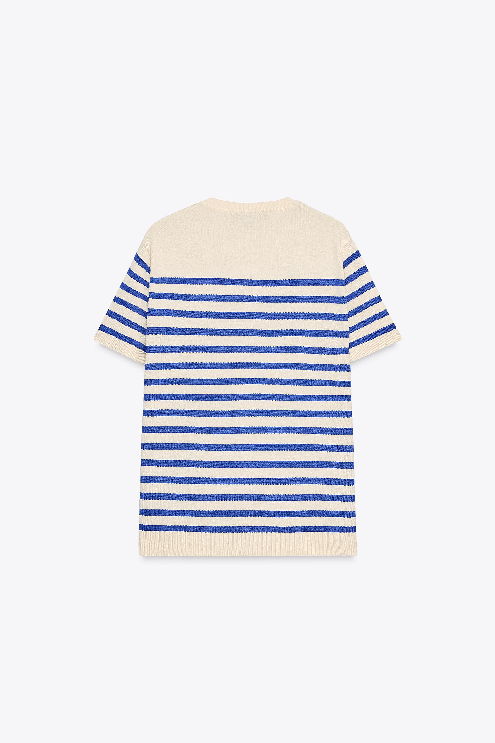 STRIPED KNIT SHORT SLEEVE JACKET