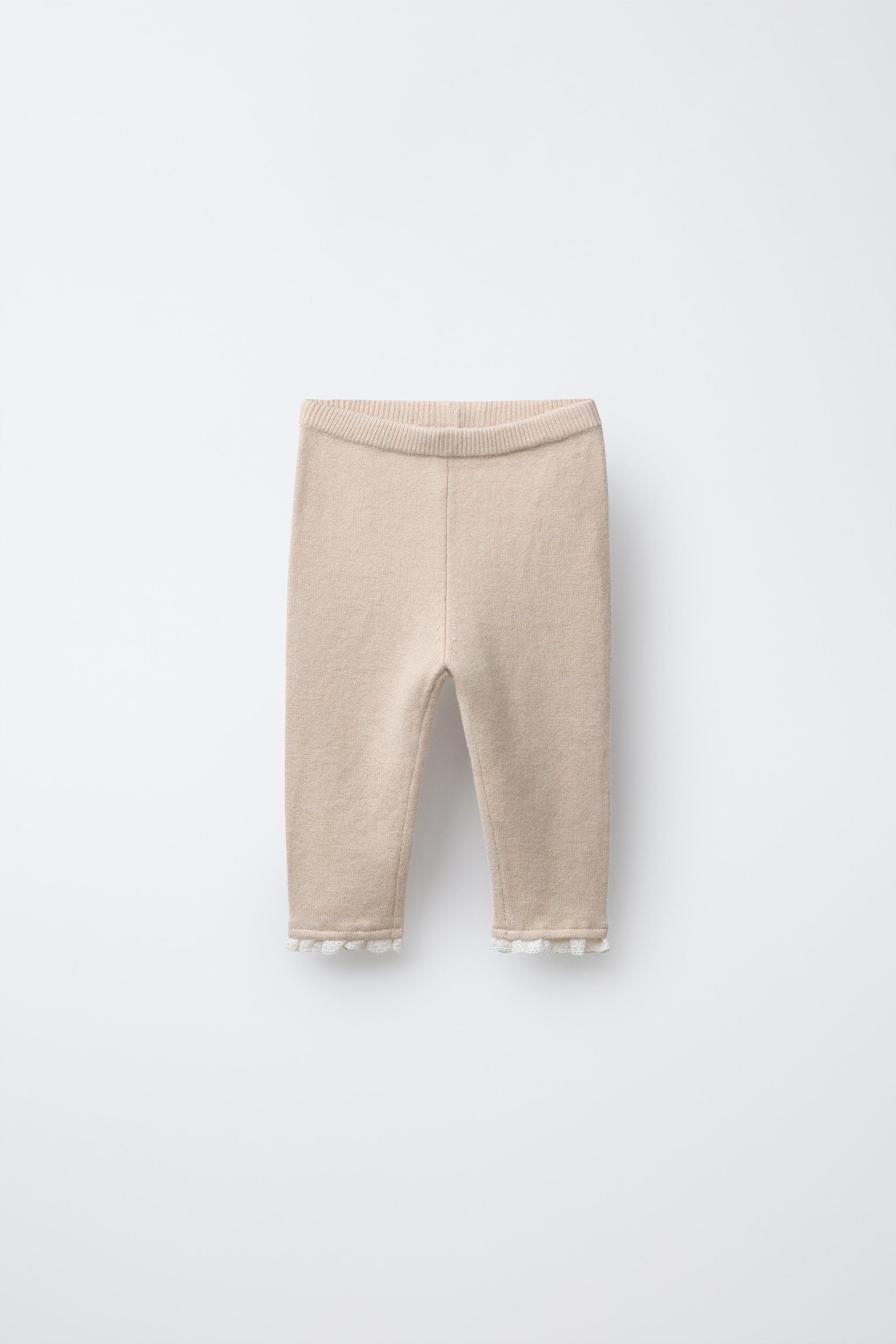 LACE TRIM KNIT LEGGINGS