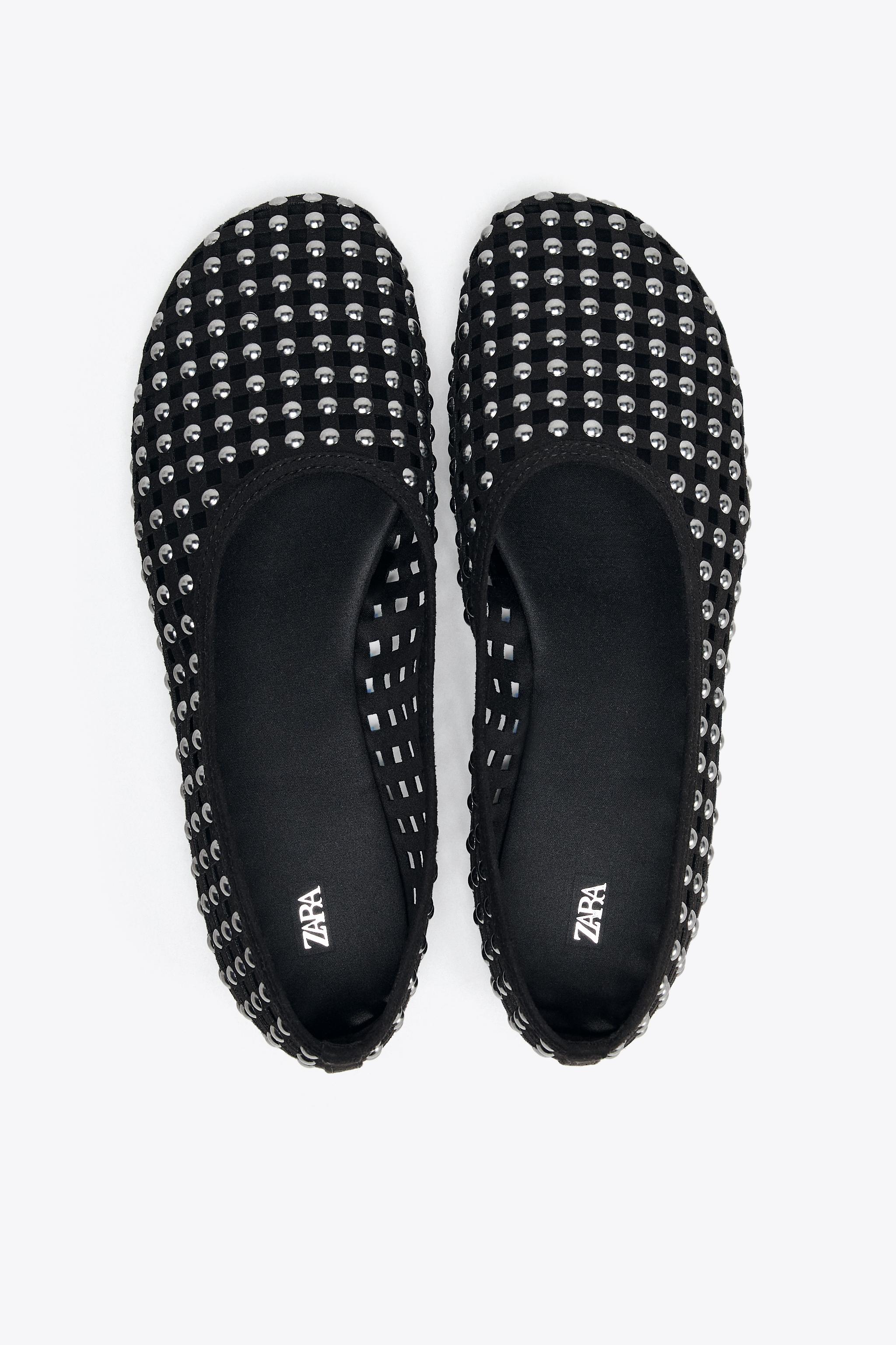 STUDDED MESH MARY JANES