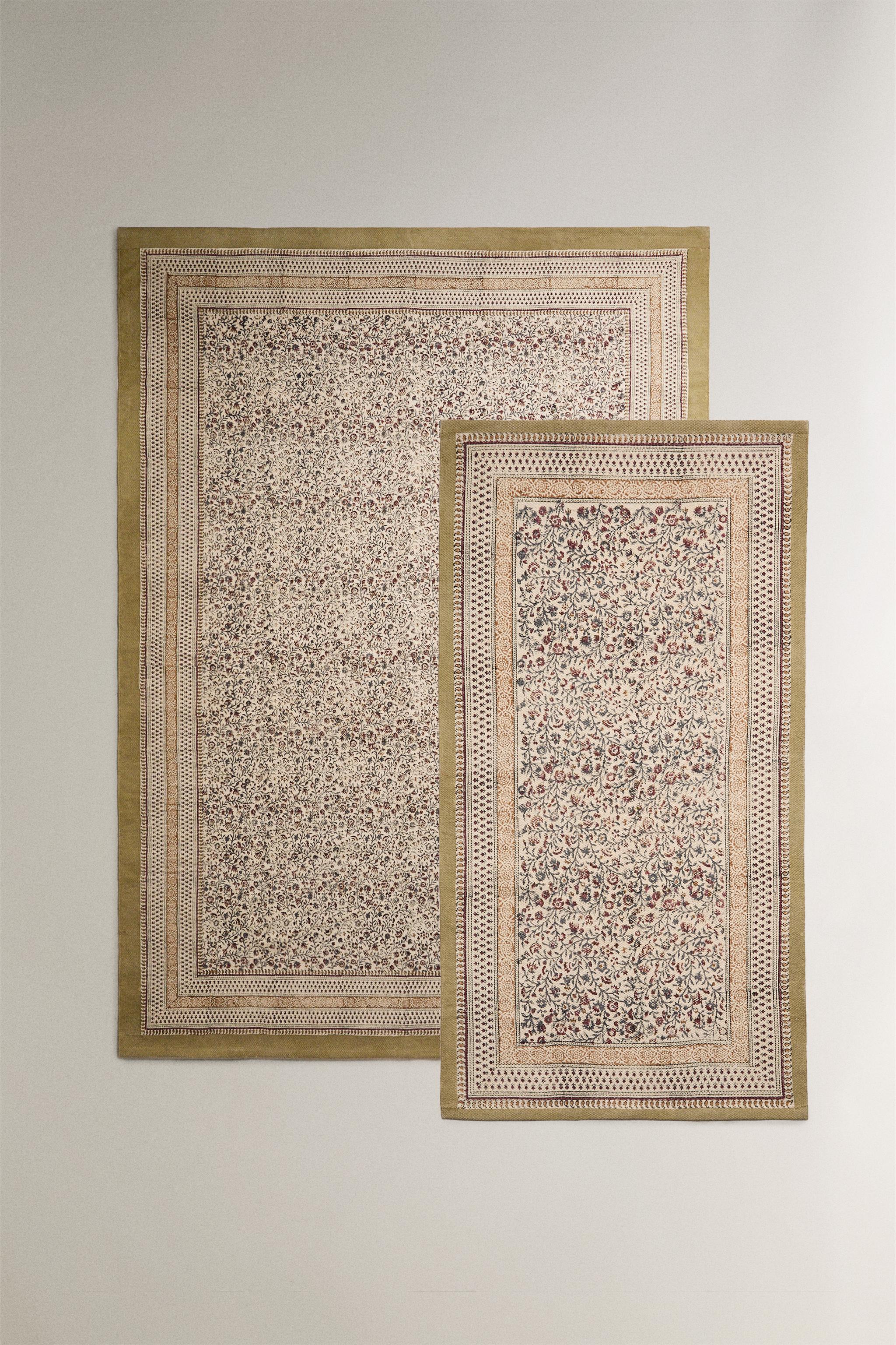 BLOCK PRINT COTTON AREA RUG