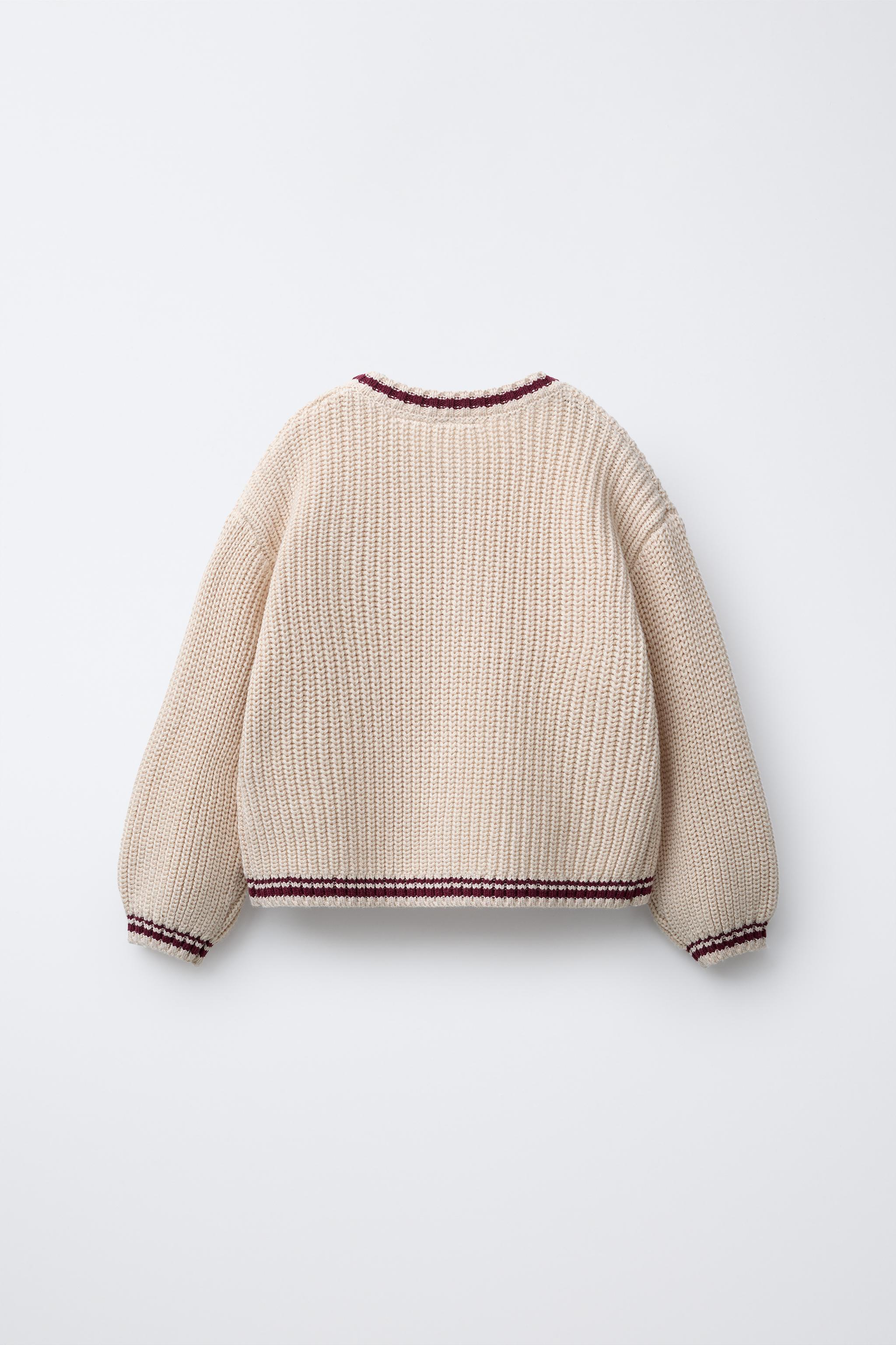 VARSITY BEAR EMBROIDERED CARDIGAN