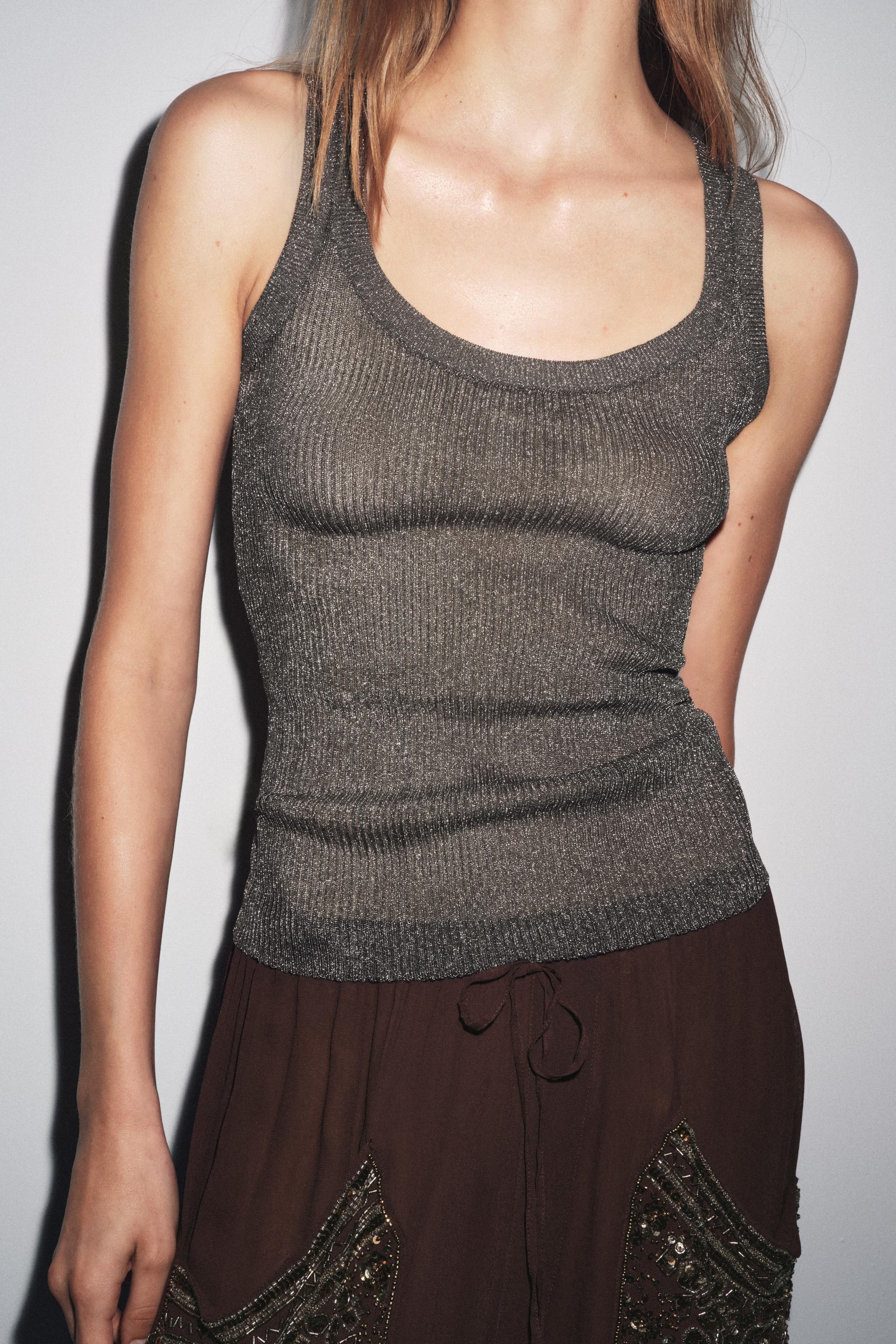 METALLIC THREAD KNIT TOP