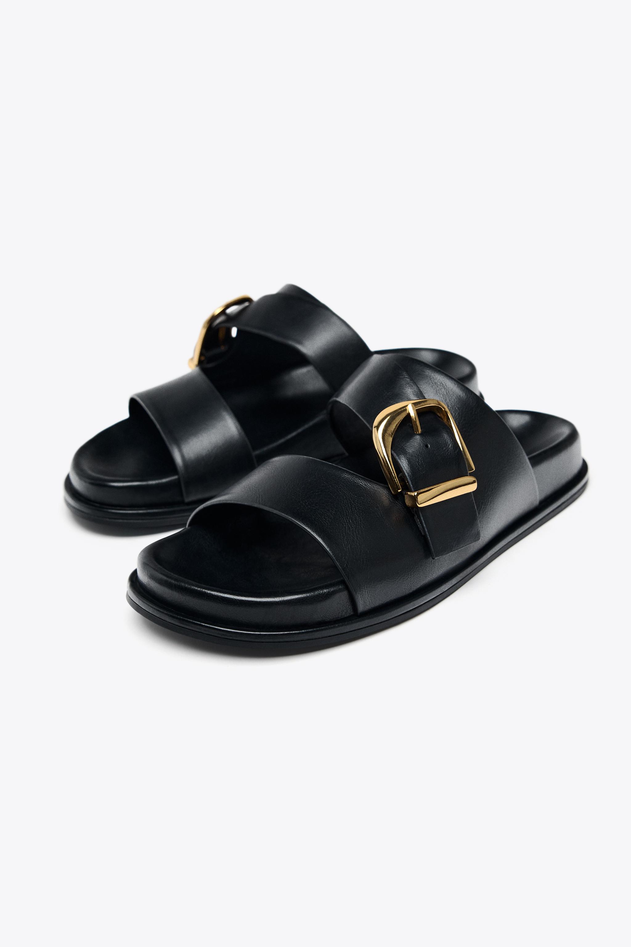 BUCKLE FLAT SANDALS