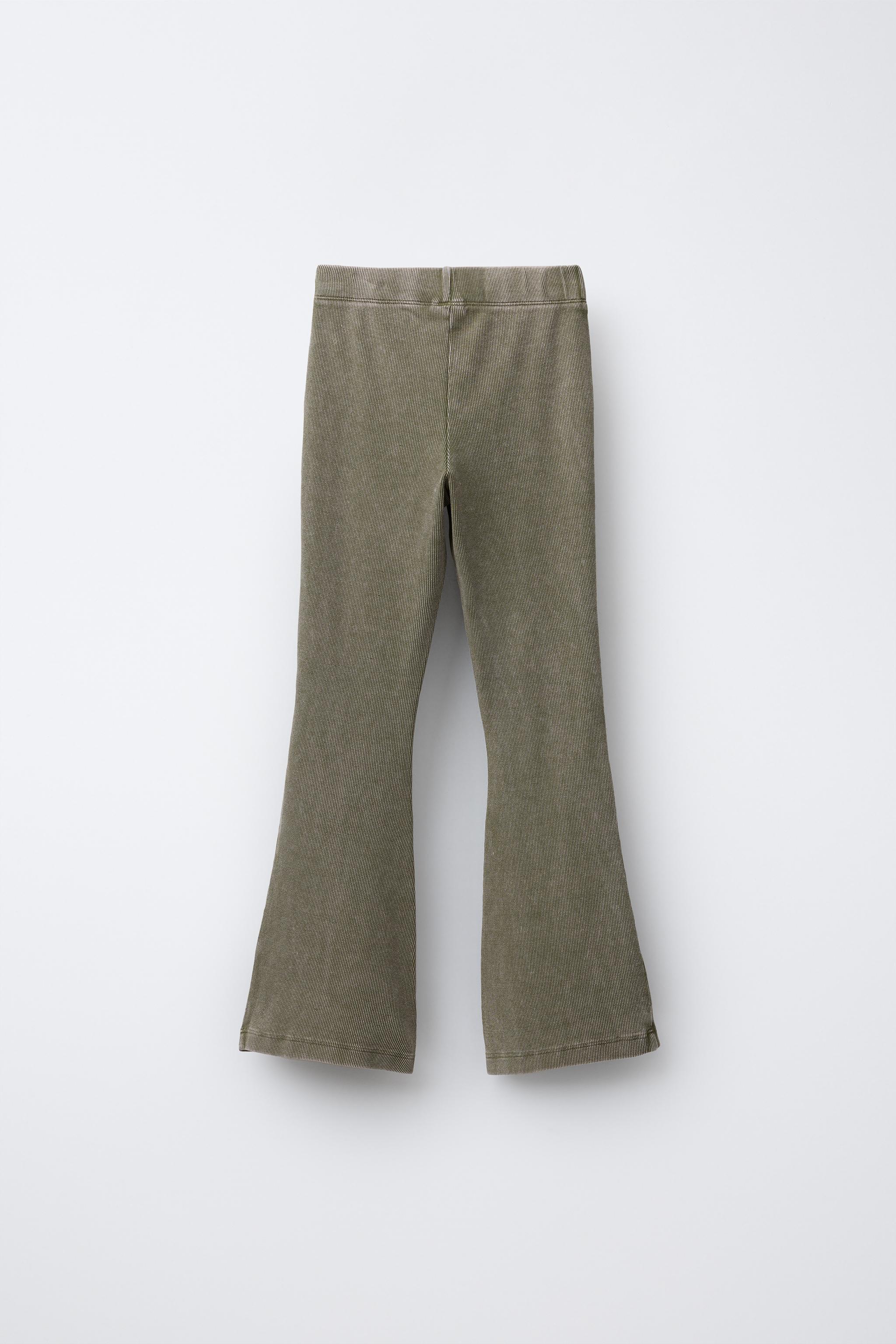 HEAVY WEIGHT T-SHIRT AND WASHED EFFECT RIB FLARE LEGGINGS SET