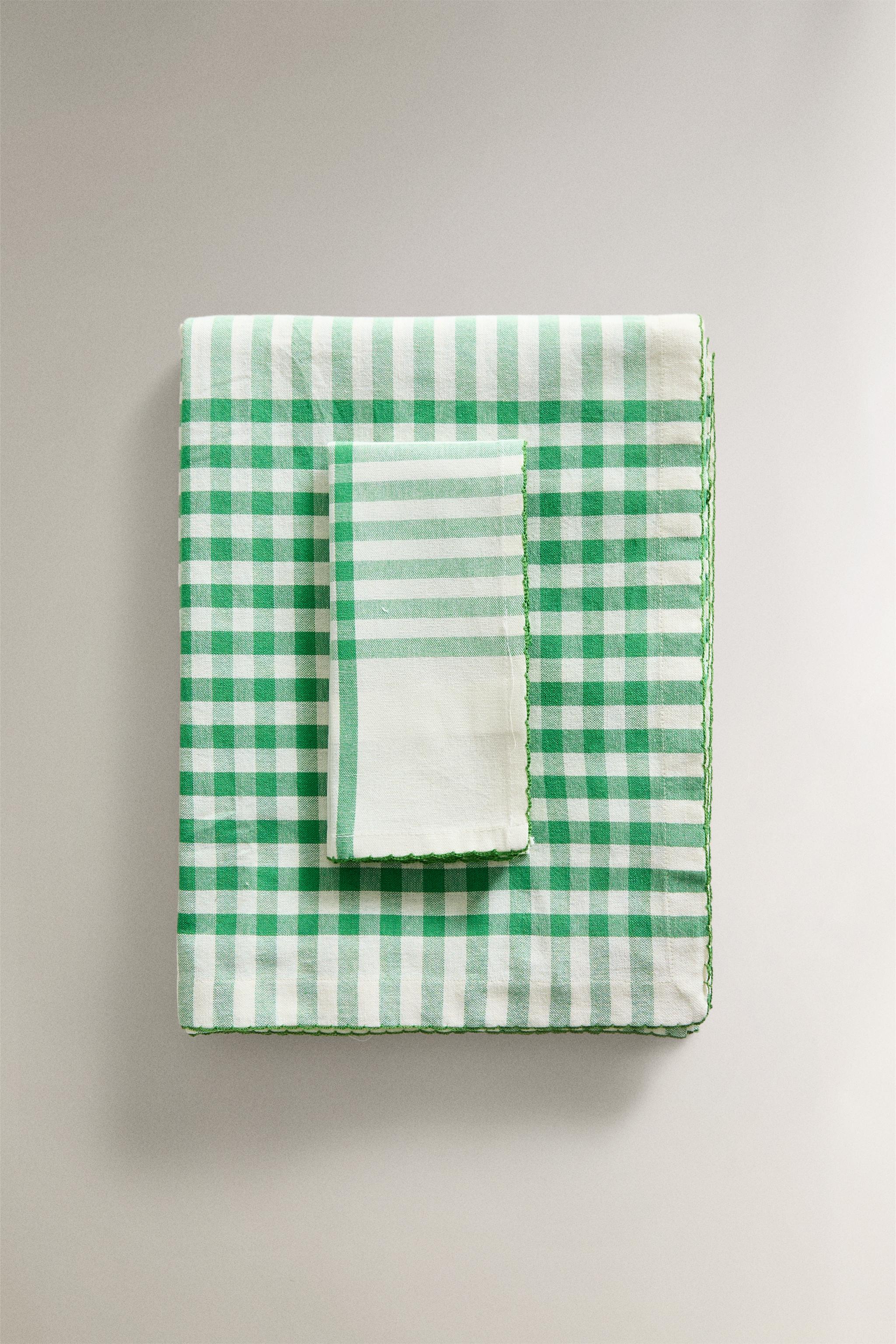 DYED COTTON CHECK TABLECLOTH