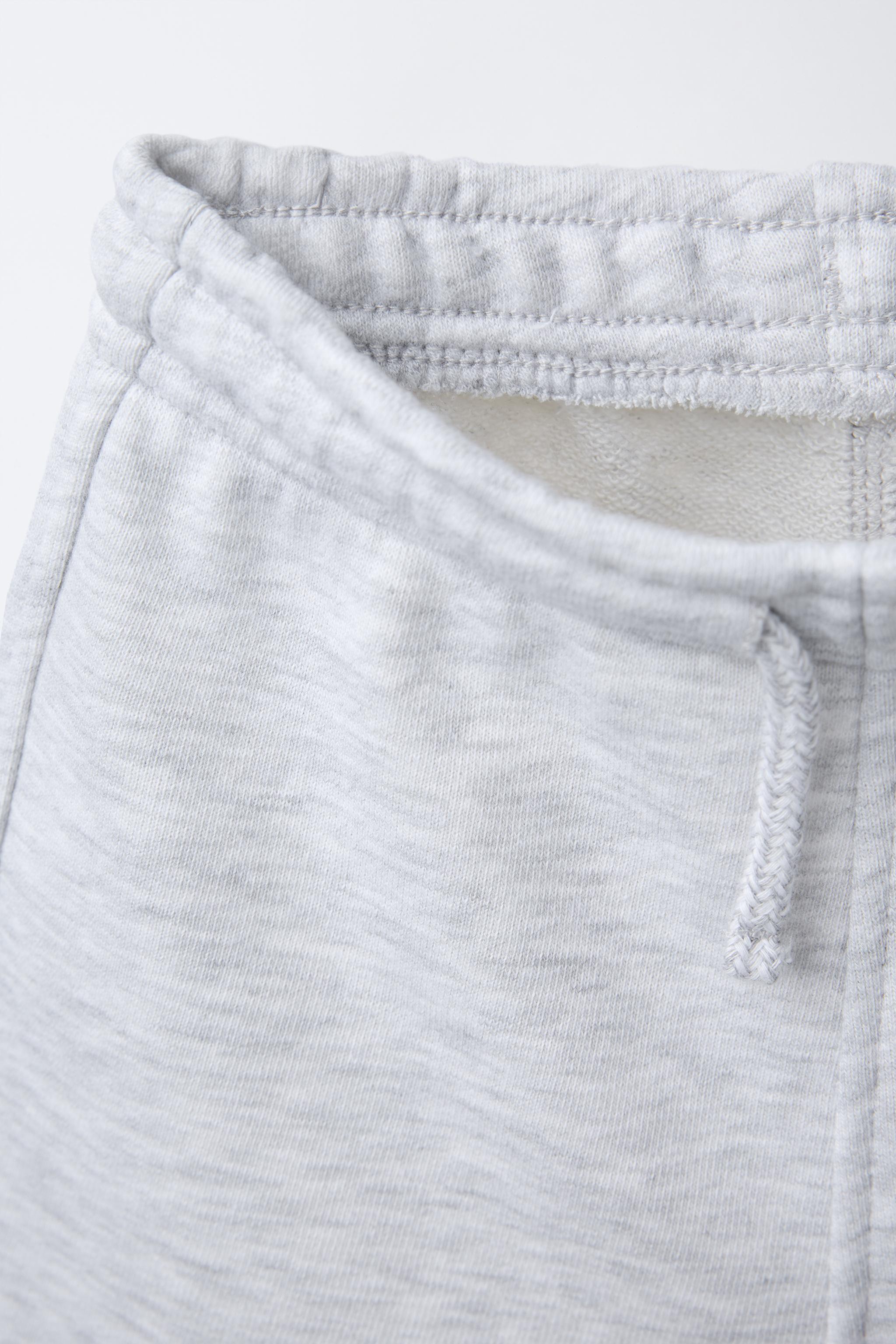 TEXT T-SHIRT AND HEATHERED BERMUDA JOGGING SET