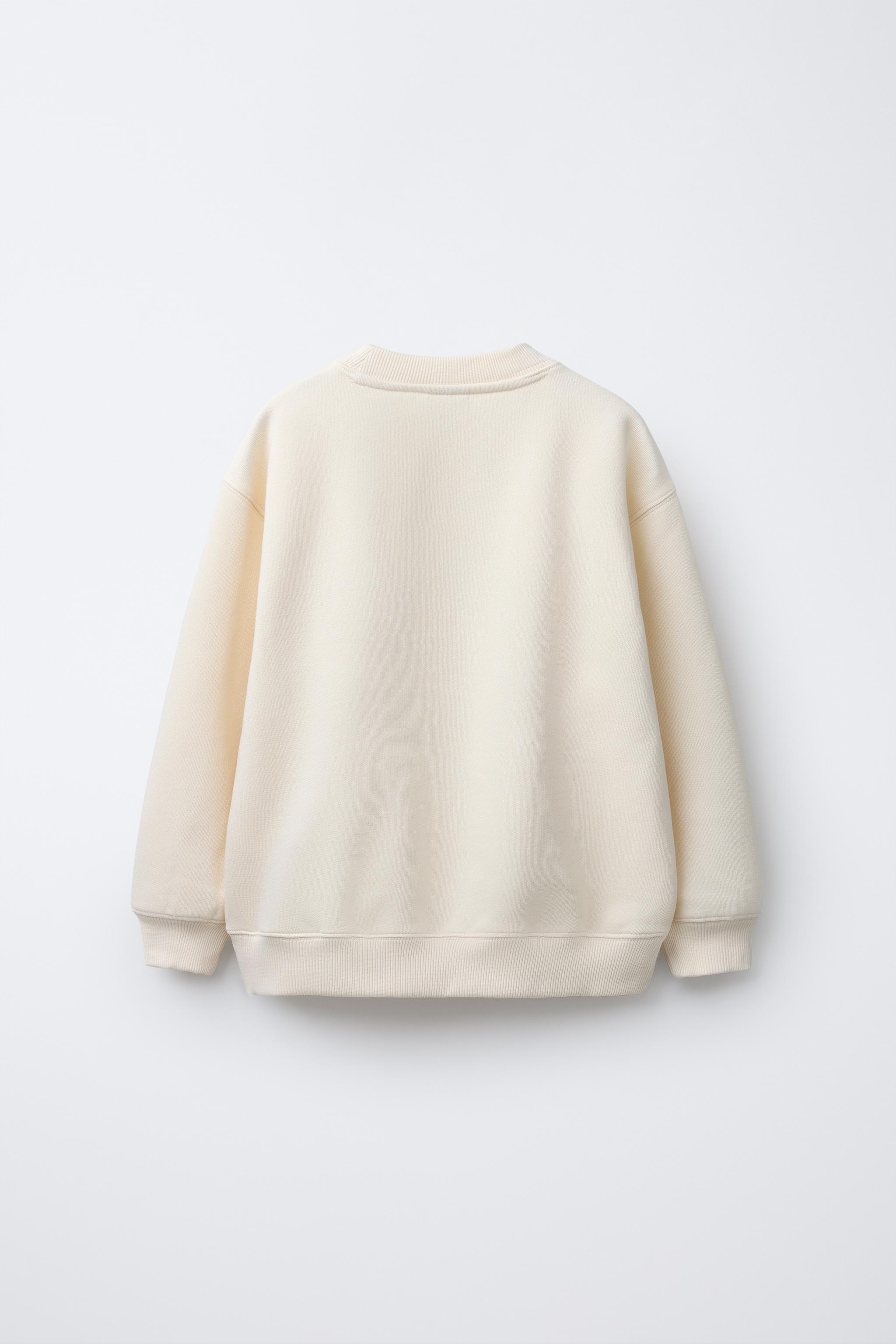 TEXT AND BOW PRINT SWEATSHIRT