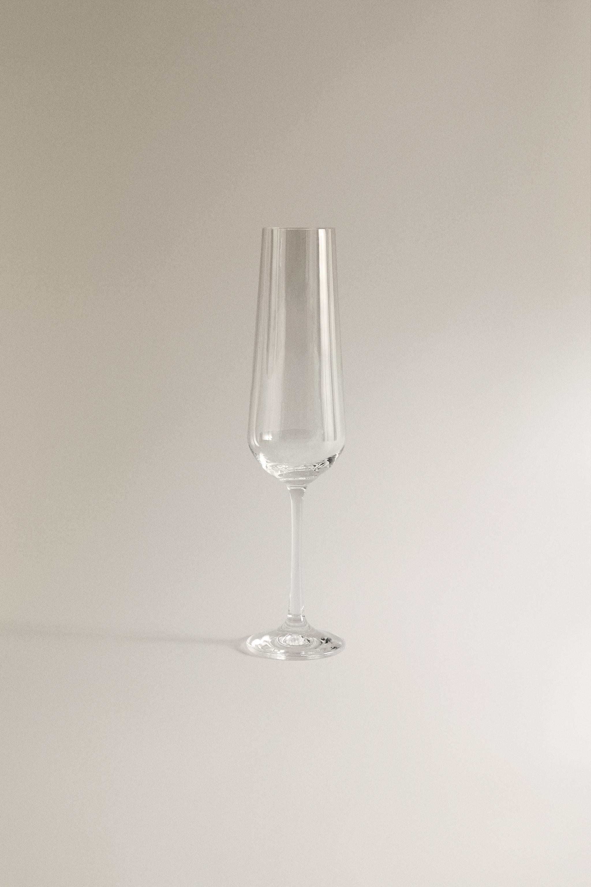 PLAIN BOHEMIA CRYSTAL FLUTE GLASS